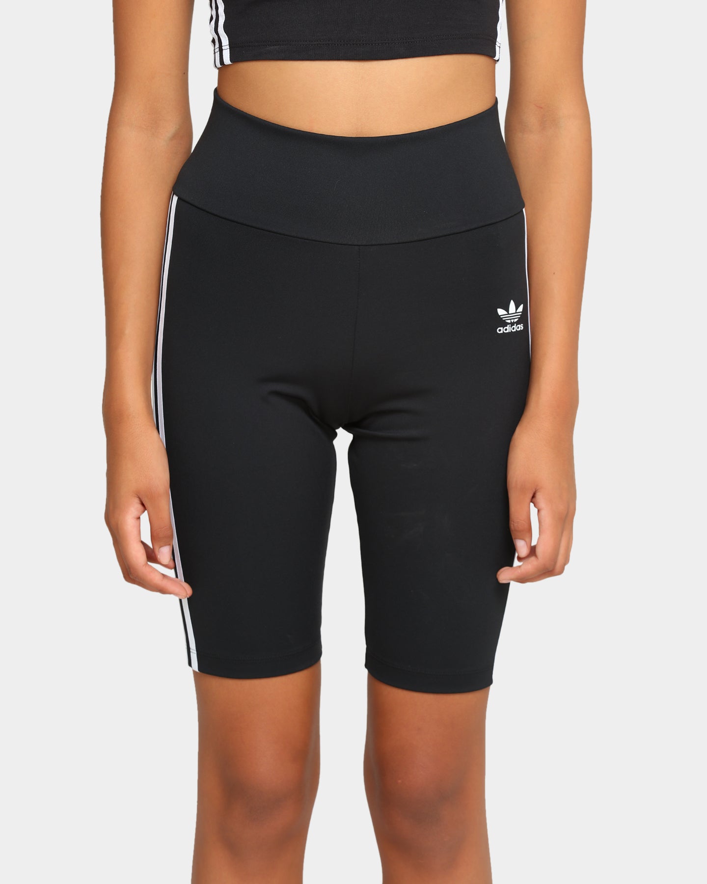 Adidas Women's Primeblue High Waist Bike Shorts - Black - Moisture Wicking Workout Shorts for Running, Yoga & Gym - Eco-Friendly Recycled Material