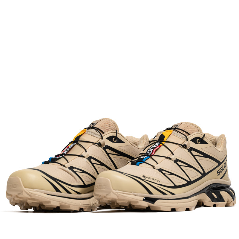 Salomon XT-6 Gore-Tex Trail Running Shoes - Safari/Black - Waterproof Hiking & Outdoor Adventure Footwear for Men & Women