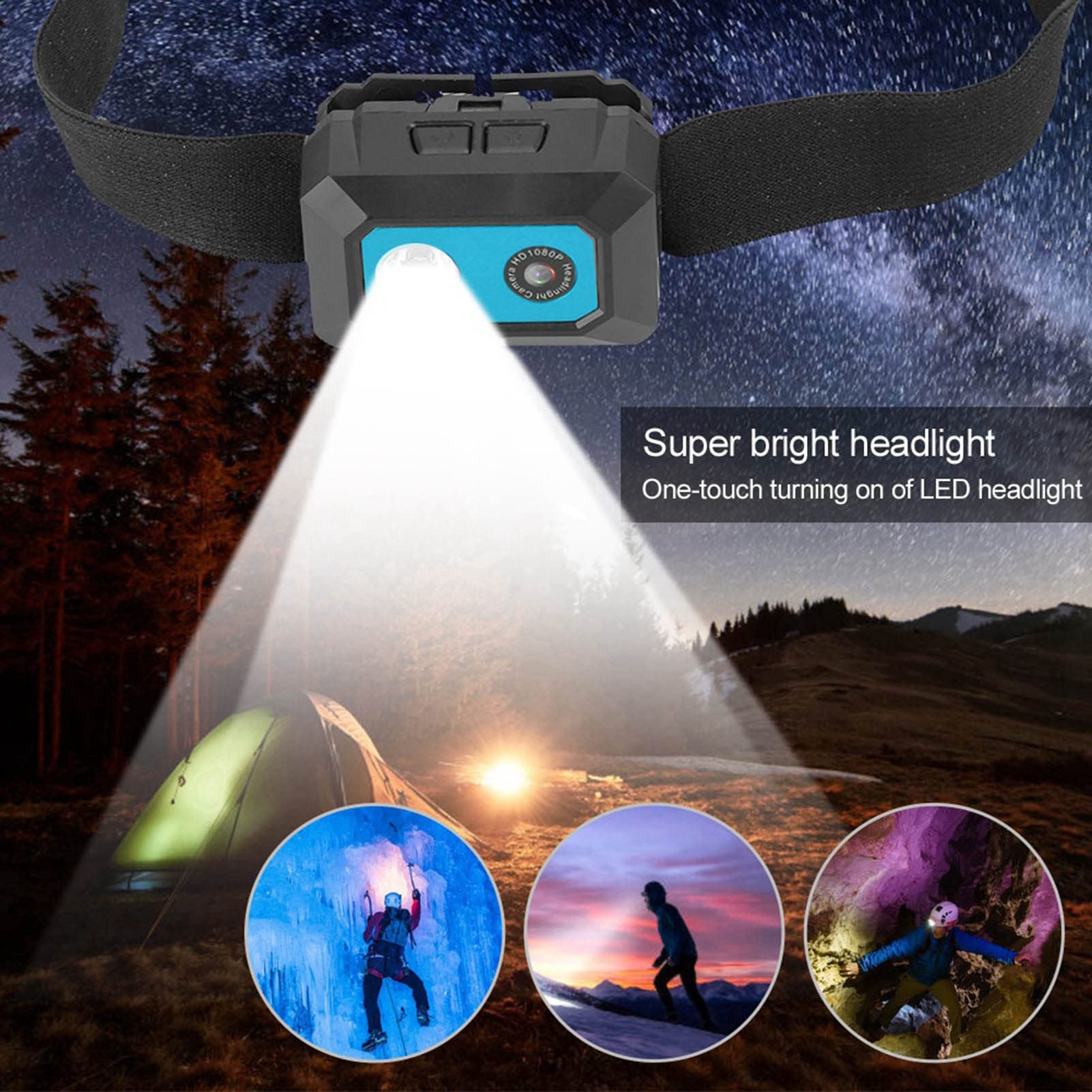 **Zixyqol Action Camera - 4K HD Head Mounted Sports Camera with DVR Recorder | Wearable Vlogging Camera for Cycling, Skiing, Hiking & Home Security | Waterproof & Lightweight (Black & Blue)**