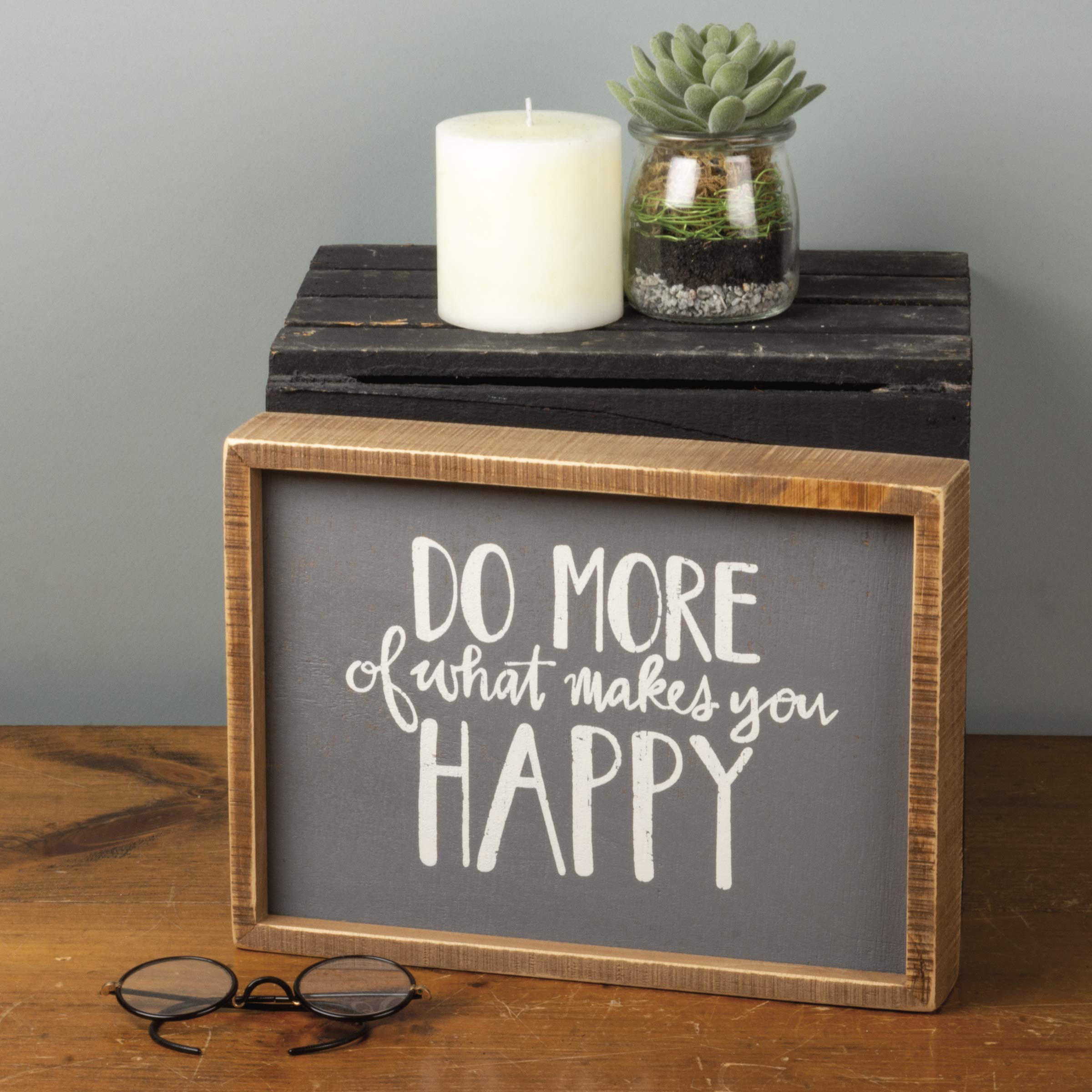 Primitives by Kathy 37622 Rustic Inset Chalk Box Sign - Farmhouse Decor for Kitchen, Entryway & Home - Write Inspirational Messages & To-Do Lists