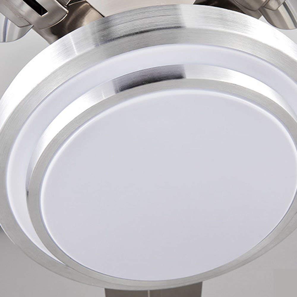 42 Inch Brushed Nickel Ceiling Fan with 5 Stainless Steel Blades, Dimmable LED Light & Remote Control - Ultra Quiet Reversible Motor for Bedroom, Dining Room & Living Room Cooling
