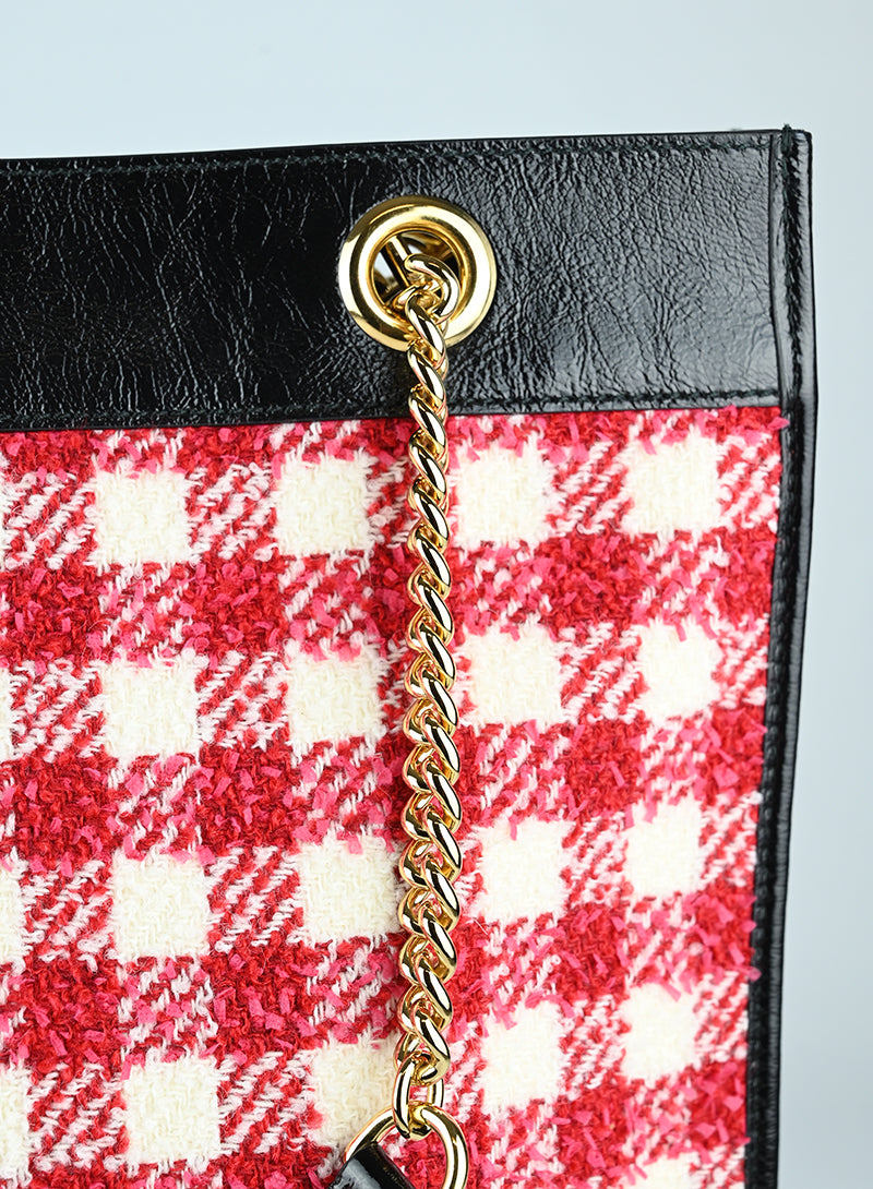 Gucci Red Tartan Fabric Shopper Bag - Stylish & Durable for Work, Travel & Everyday Use