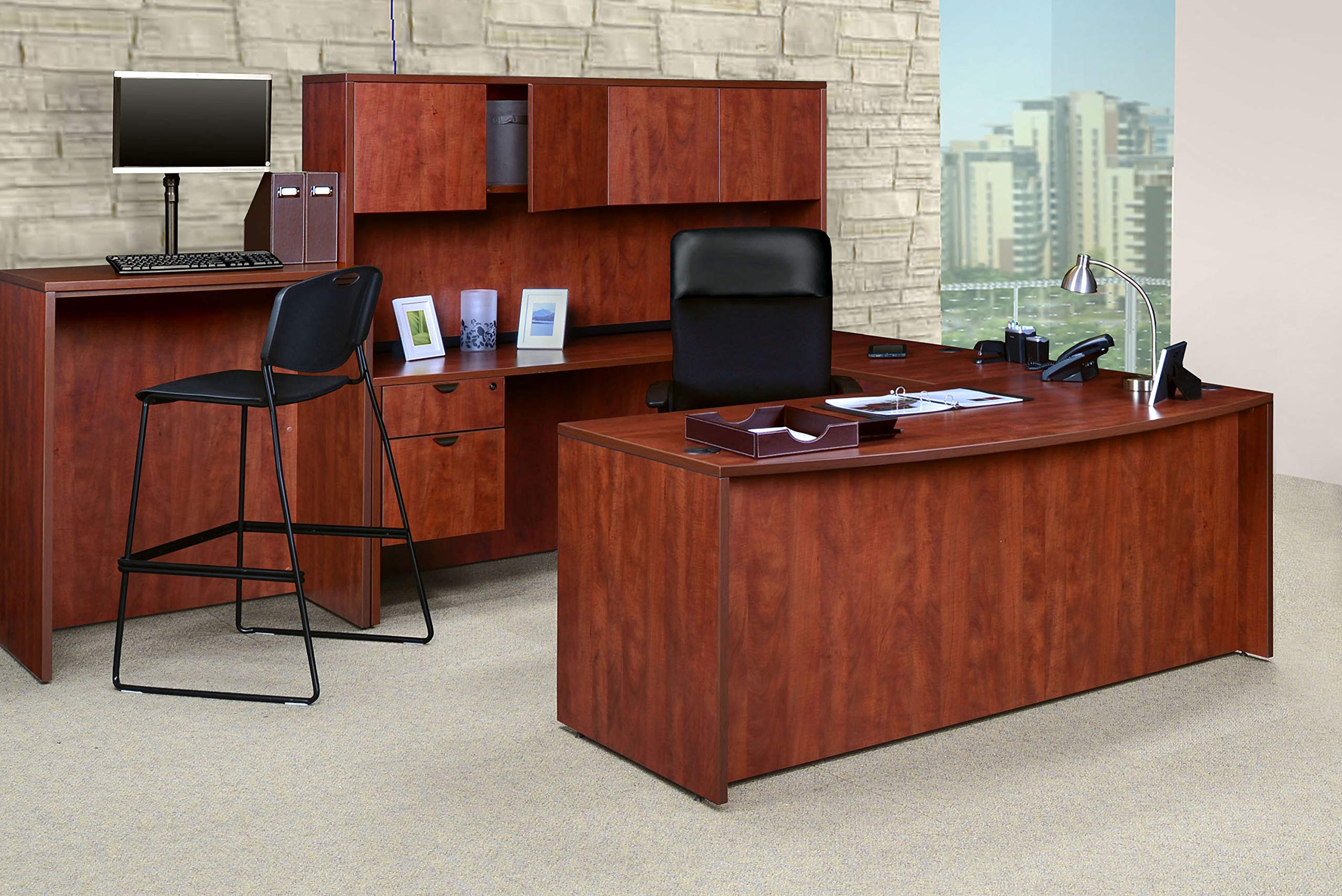 Regency Legacy Adjustable Height Standing Desk - Solid Cherry Wood, Ergonomic Home Office Desk for Work from Home & Study, Perfect for Small Spaces & Modern Workspaces