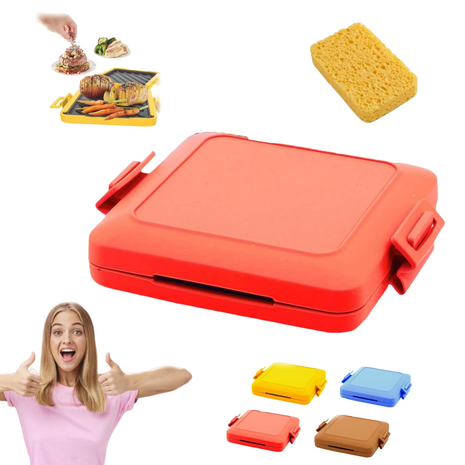 Best Microwave Toastie Sandwich Maker - Fast & Easy Microwavable Toastie Maker - Dishwasher Safe & Quick Cooking - Perfect for Breakfast, Lunch & Snacks (Red)