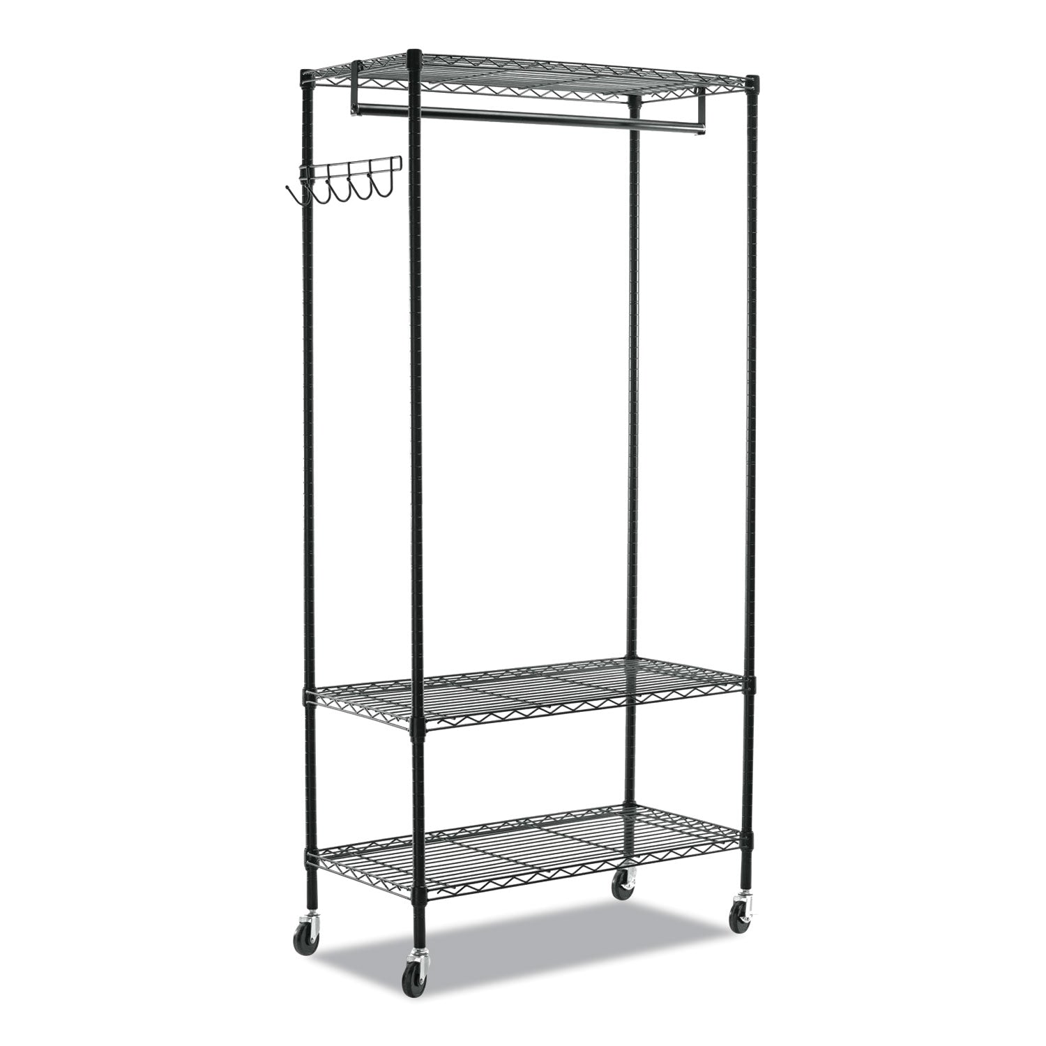 Alera® Heavy Duty Wire Shelving Garment Rack - 40 Garments Capacity, 48