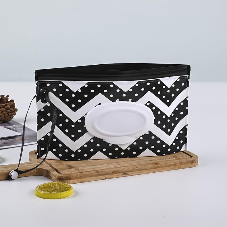 4 Pack Reusable Baby Wipe Dispenser Bags - Portable Wet Wipes Holder with Lid, Refillable Travel Wipes Pouch for Diaper Changing, On-the-Go Cleaning & Baby Care Essentials