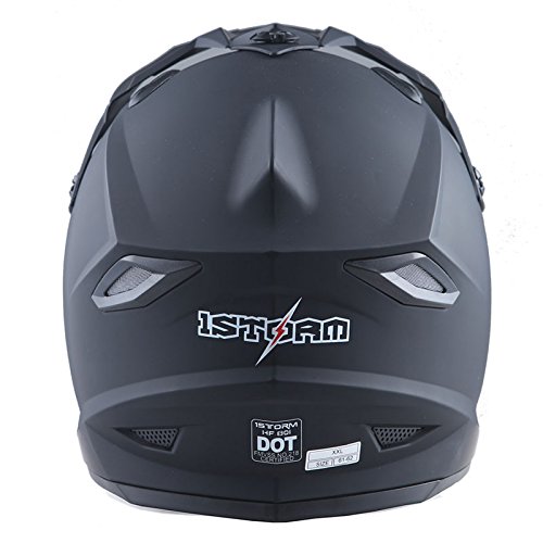 1Storm Adult Motocross Helmet - BMX MX ATV Dirt Bike Racing Helmet with Bluetooth Headset (HF801 Matte Black) - Perfect for Off-Road, Motorcycle Racing & Adventure Riding