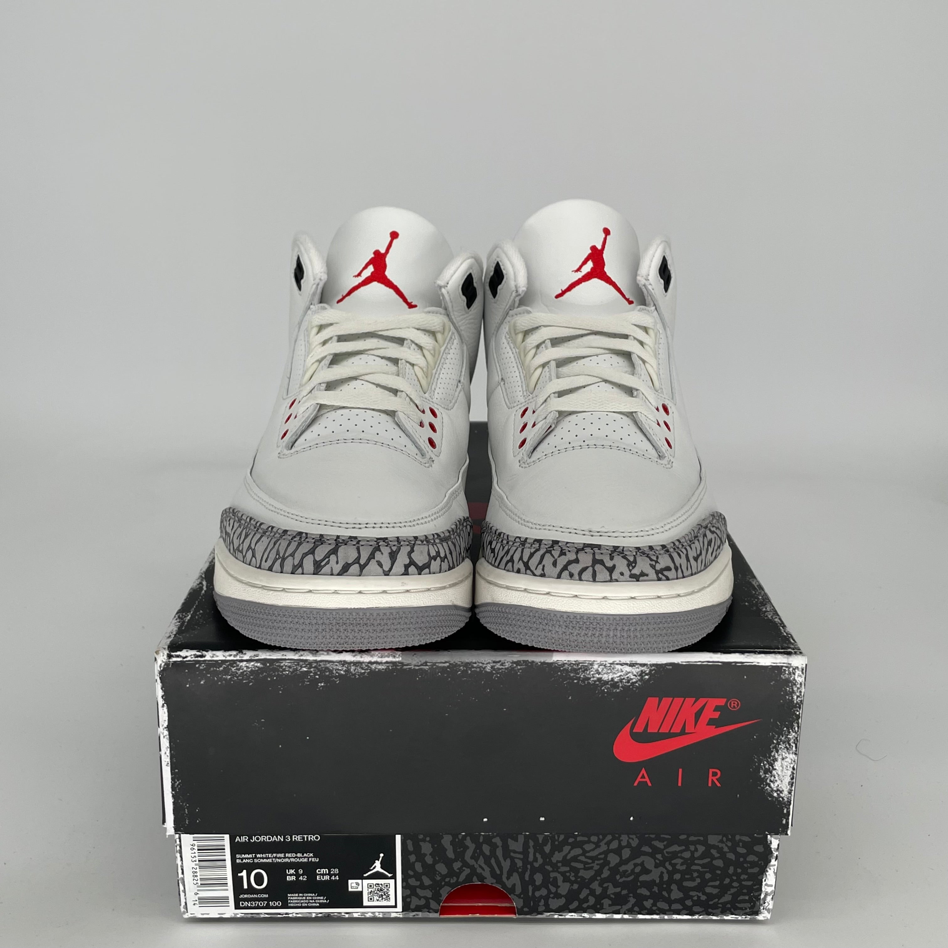 Original Air Jordan 3 White Cement Reimagined Retro Sneakers - Men's Size 10 (DN3707-100) | Authentic Basketball Shoes for Streetwear & Casual Outfits