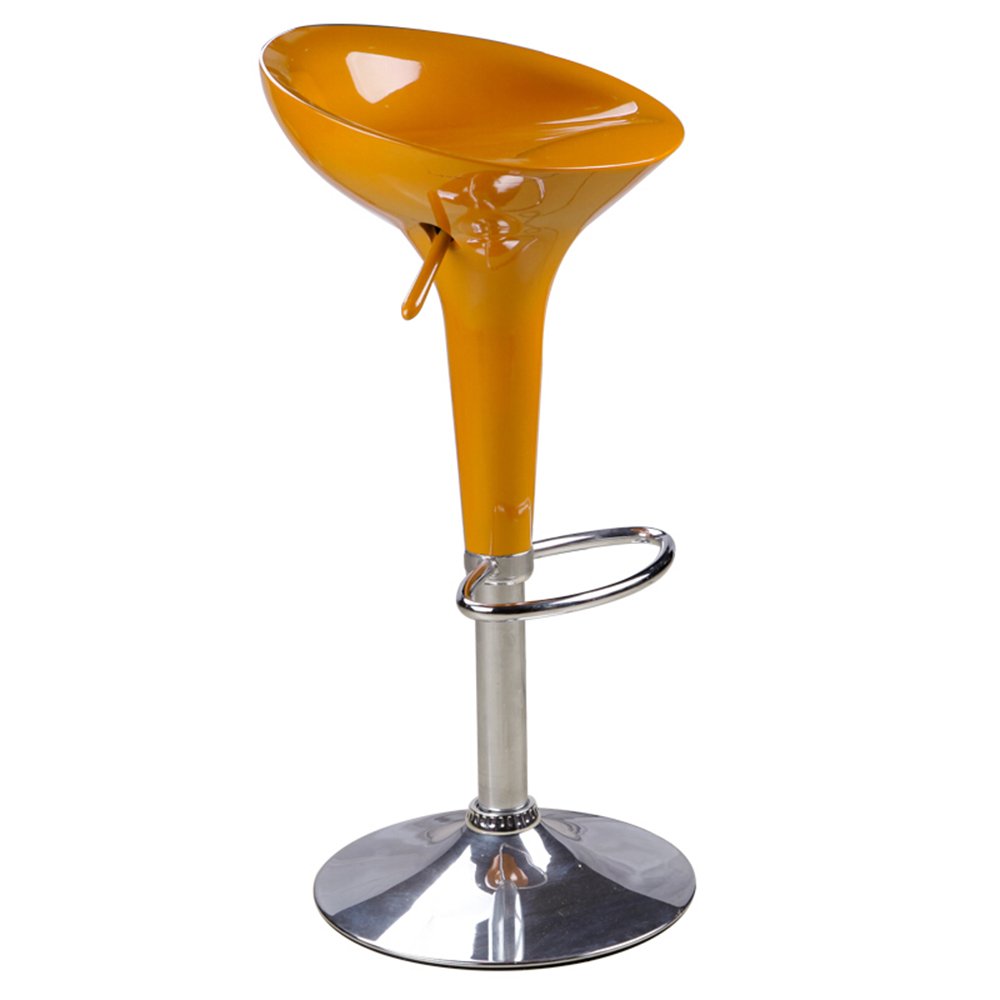 Orange Bar Stool 38-44 Inch Adjustable Height (58-78cm) - Modern Kitchen Counter Stool, Pub Stool & Dining Chair for Home, Restaurant & Cafe Use