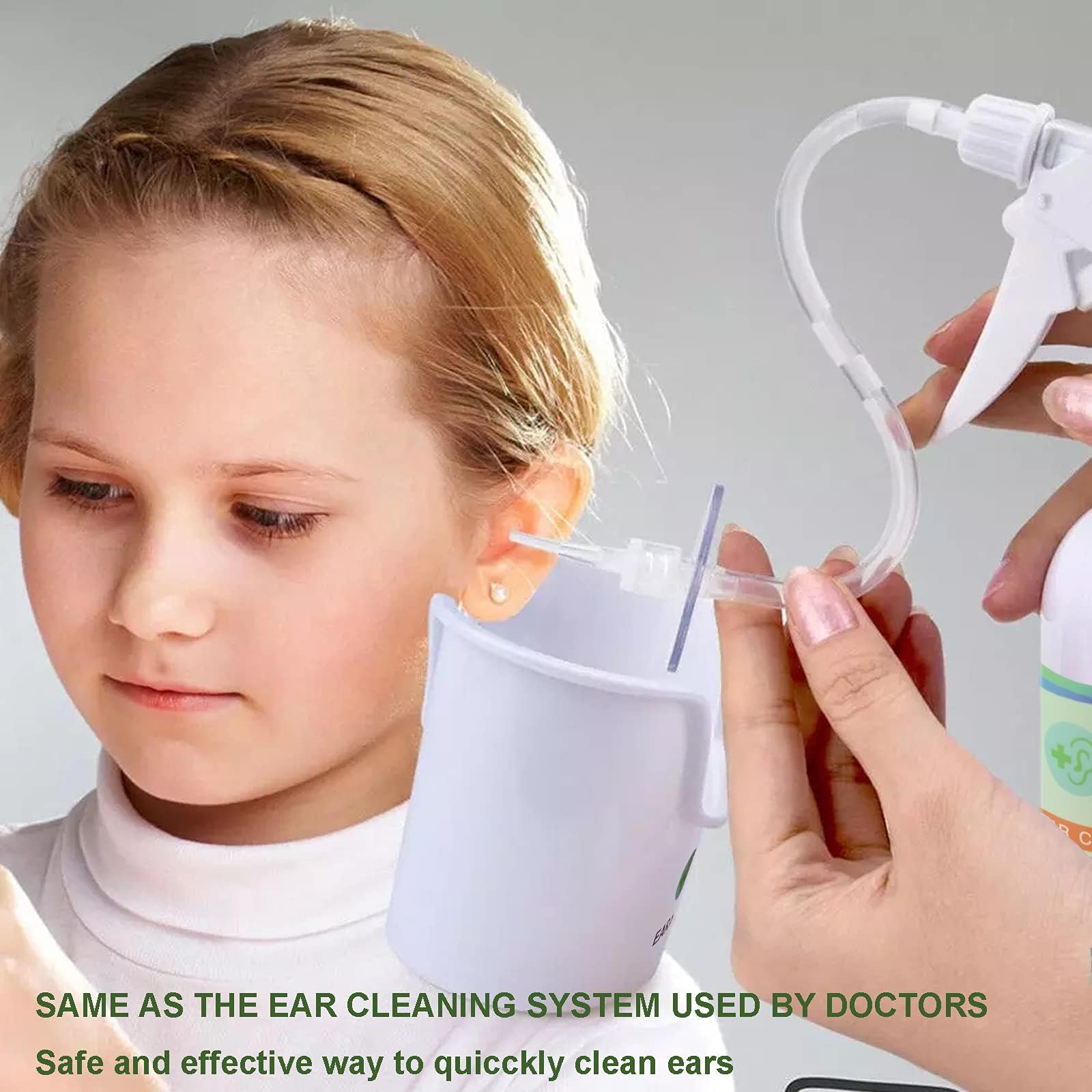 **Safe Ear Wax Removal Kit for Adults & Kids - Gentle Ear Cleaning Tool with Basin, Syringe, Curette, Towel & 40 Disposable Tips - Easy-to-Use Ear Irrigation & Flush Device for Home Use**