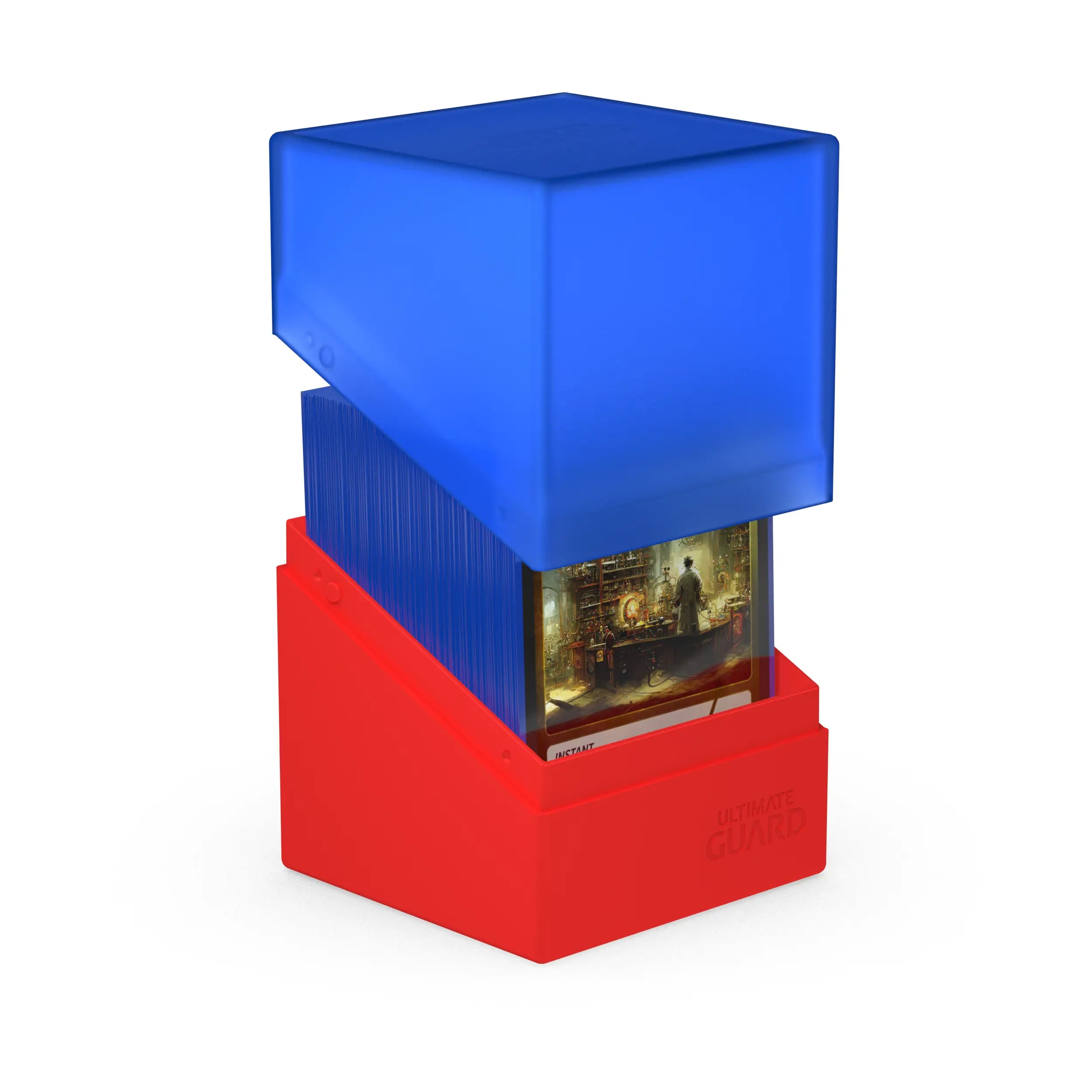Boulder 100+ Deck Box - Synergy Blue/Red - Premium Card Storage for MTG, Pokemon & Yu-Gi-Oh - Perfect for Gaming Tournaments & Collectors