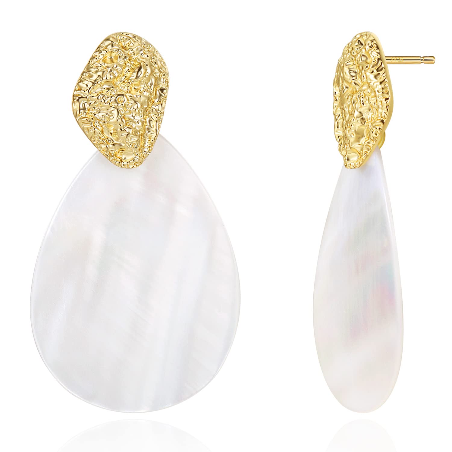 7TO U White Sea Shell Drop Dangle Earrings for Women - Bohemian Beach Jewelry Gift Set with Box | Perfect for Summer Vacations, Bridal Showers & Boho Fashion Accessories
