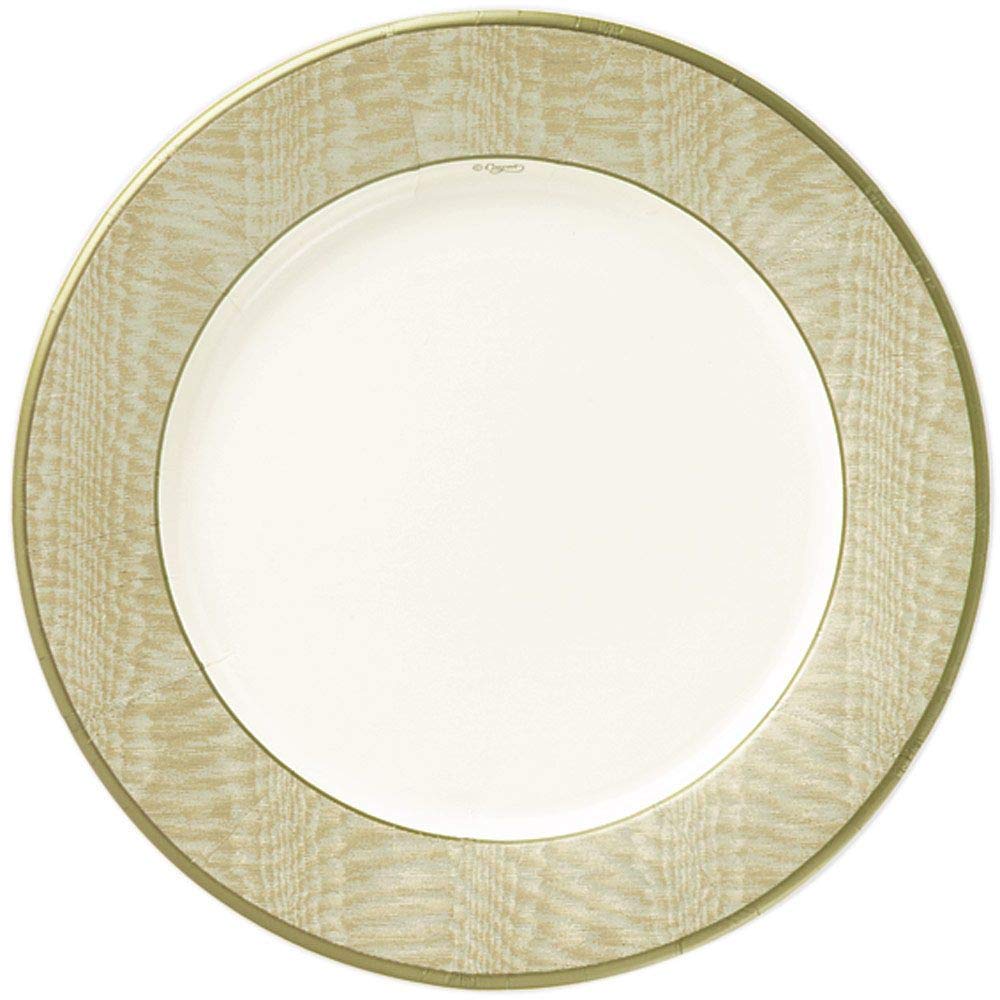 Premium Caspari Moire Gold Dinner Plates - Set of 8 for Elegant Dining & Entertaining - Perfect for Weddings, Parties & Holiday Gatherings