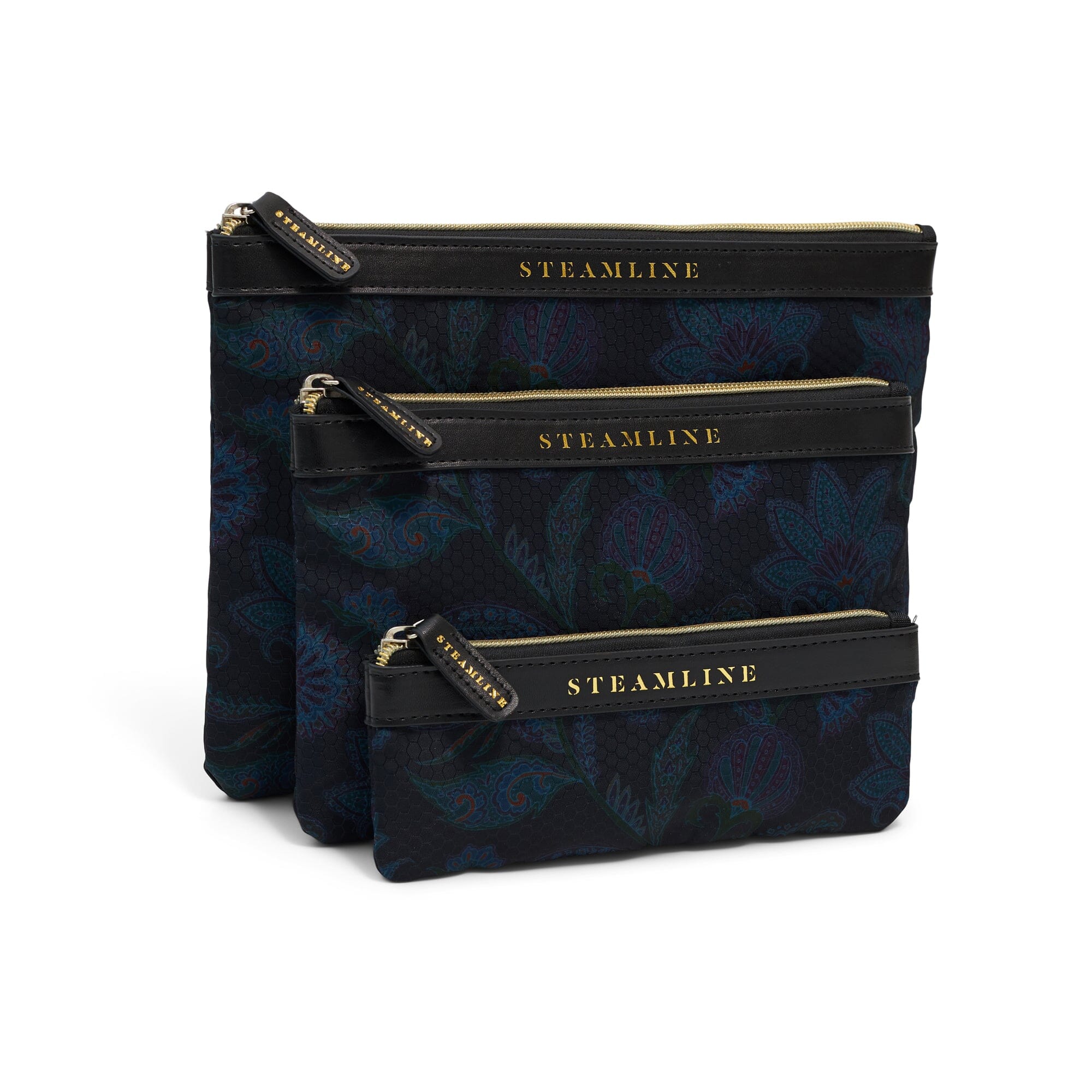 Jacquard Cosmetic Bag Set - Travel Makeup Organizer with Multiple Pockets for Toiletries, Brushes & Accessories | Perfect for Vacation, Gym & Daily Use