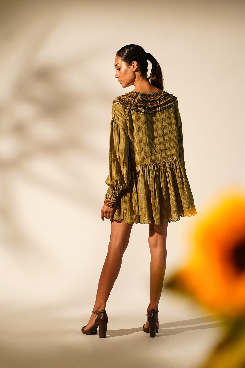 Elegant Moss Green Short Dress for Women - Summer Casual & Party Wear - Perfect for Dates, Beach Outings, and Evening Events