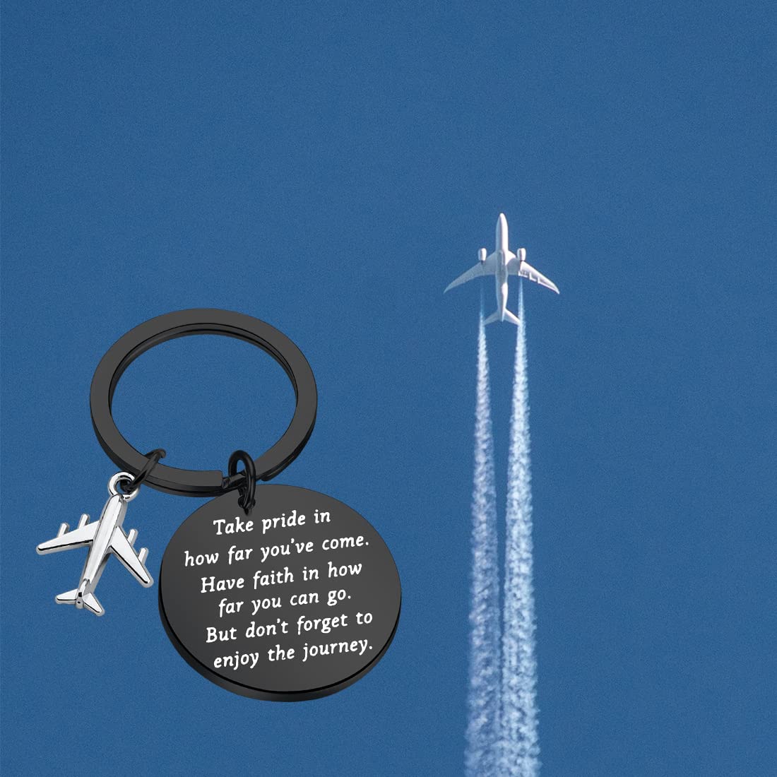 FUSTMW Aviation Keychain - Perfect Pilot & Flight Attendant Graduation Gift, Airplane Crew Souvenir - Ideal for Flight School Graduates, Cabin Crew Appreciation & Aviation Enthusiasts | Great for Travel Accessories, Work Badge Holder & Gift Giving Occasions