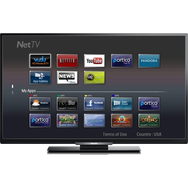 PHILIPS 49PFL4609/F7 46-inch 1080P Full HD 120Hz Smart LED TV with Streaming Apps - Perfect for Living Room Entertainment & Home Theater