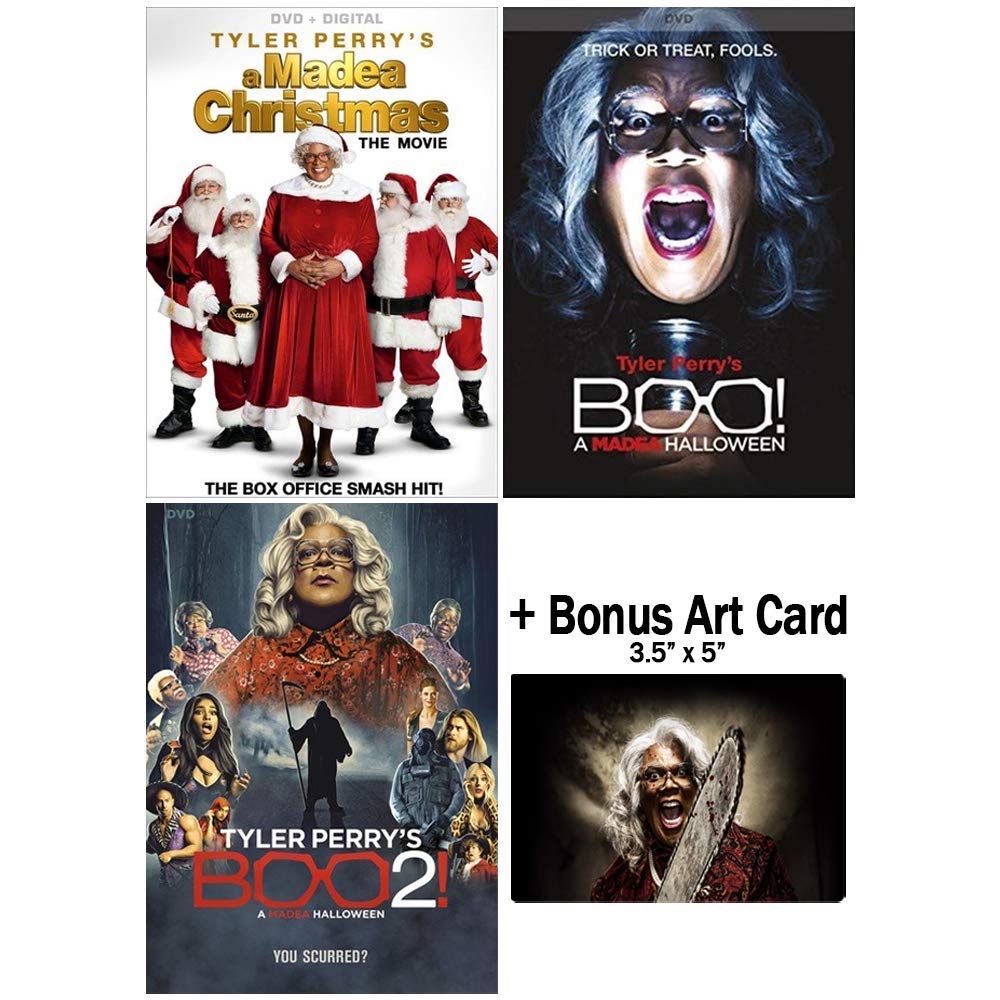 Tyler Perry's Madea Holiday Film Series Collection - Christmas & Halloween Movies with Bonus Glossy Art Print | Family Movie Night, Holiday Entertainment, Comedy Film Set