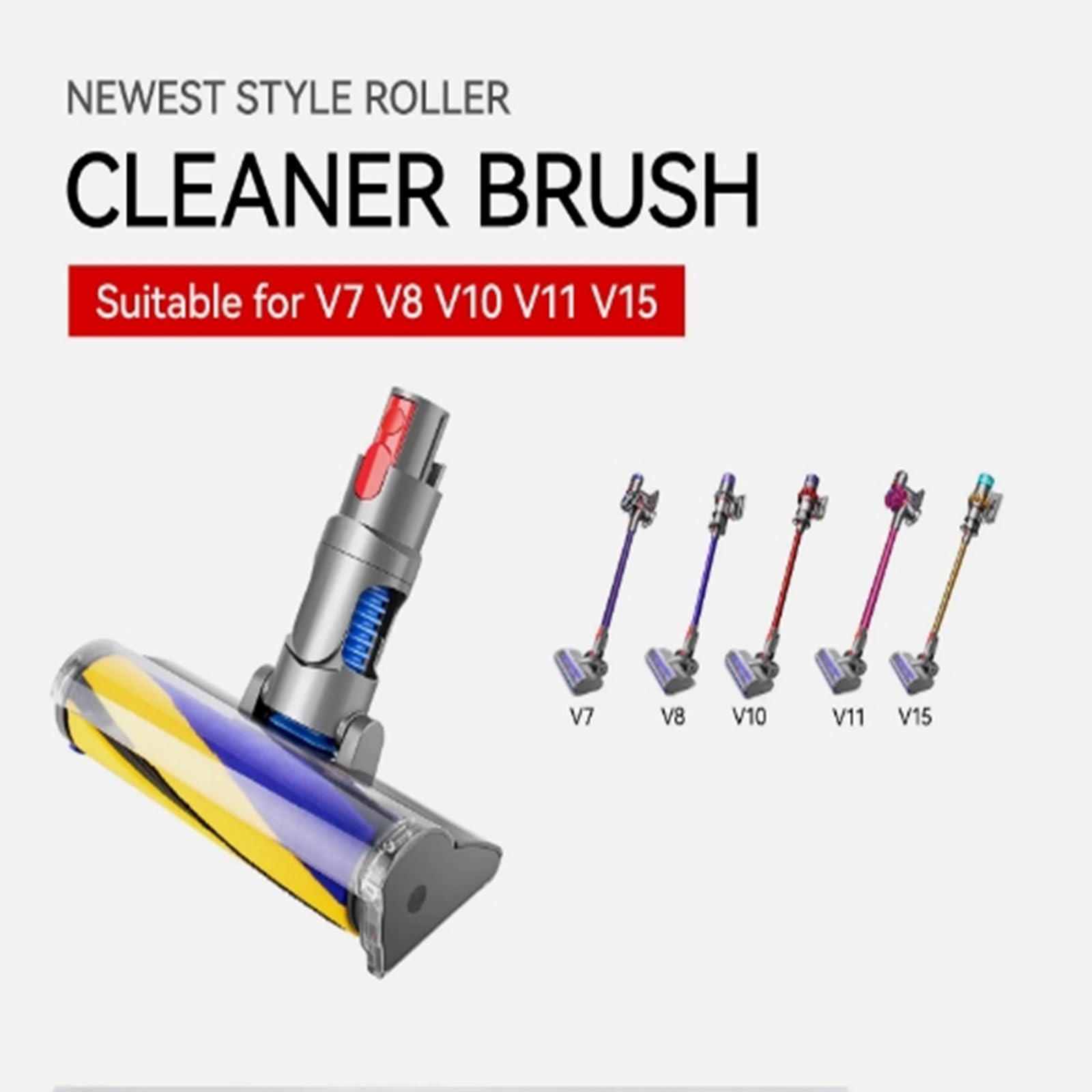 Dyson V7 V8 V10 V11 V15 Vacuum Cleaner Brush Head Replacement - Compatible with Dyson Cordless Stick Vacuums for Pet Hair, Hard Floors & Carpets - Perfect for Home Cleaning & Pet Owners