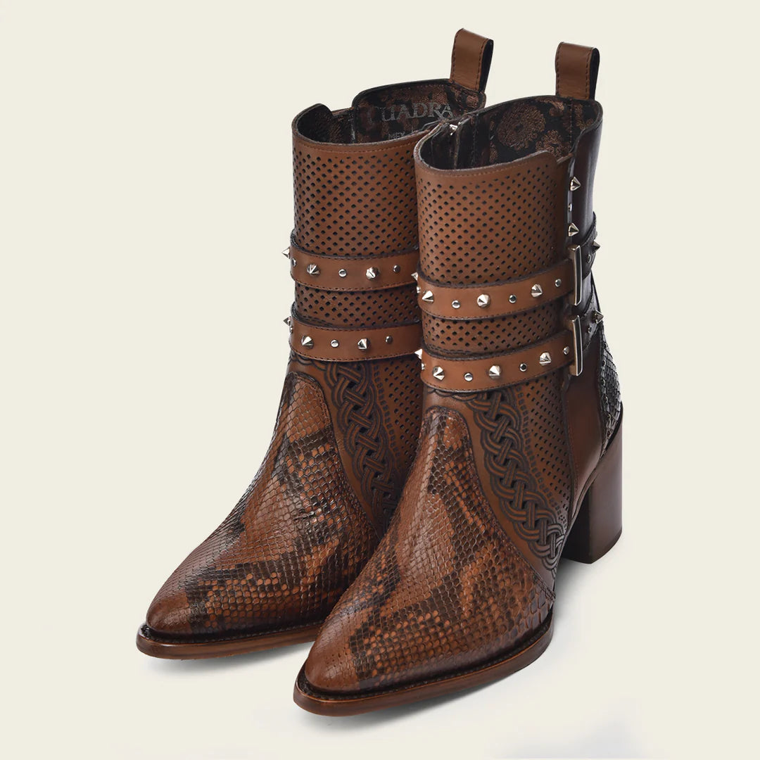 Cuadra Honey Western Fashion Women's Python Skin Boots - Stylish Cowgirl Boots for Country Rodeo & Night Out