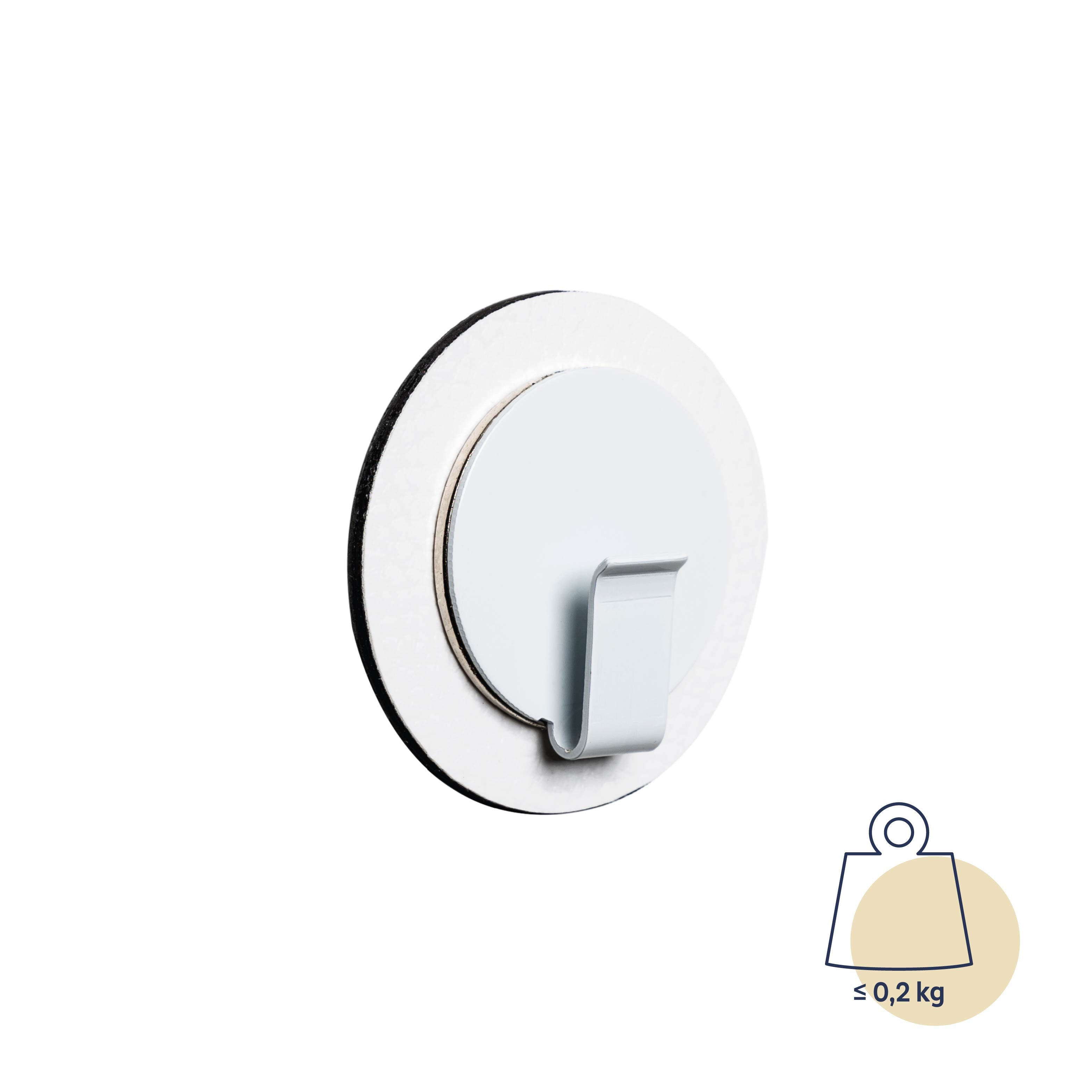 Clever White Magnetic Hooks with White Pads - Strong Hold for Kitchen, Bathroom & Office Organization