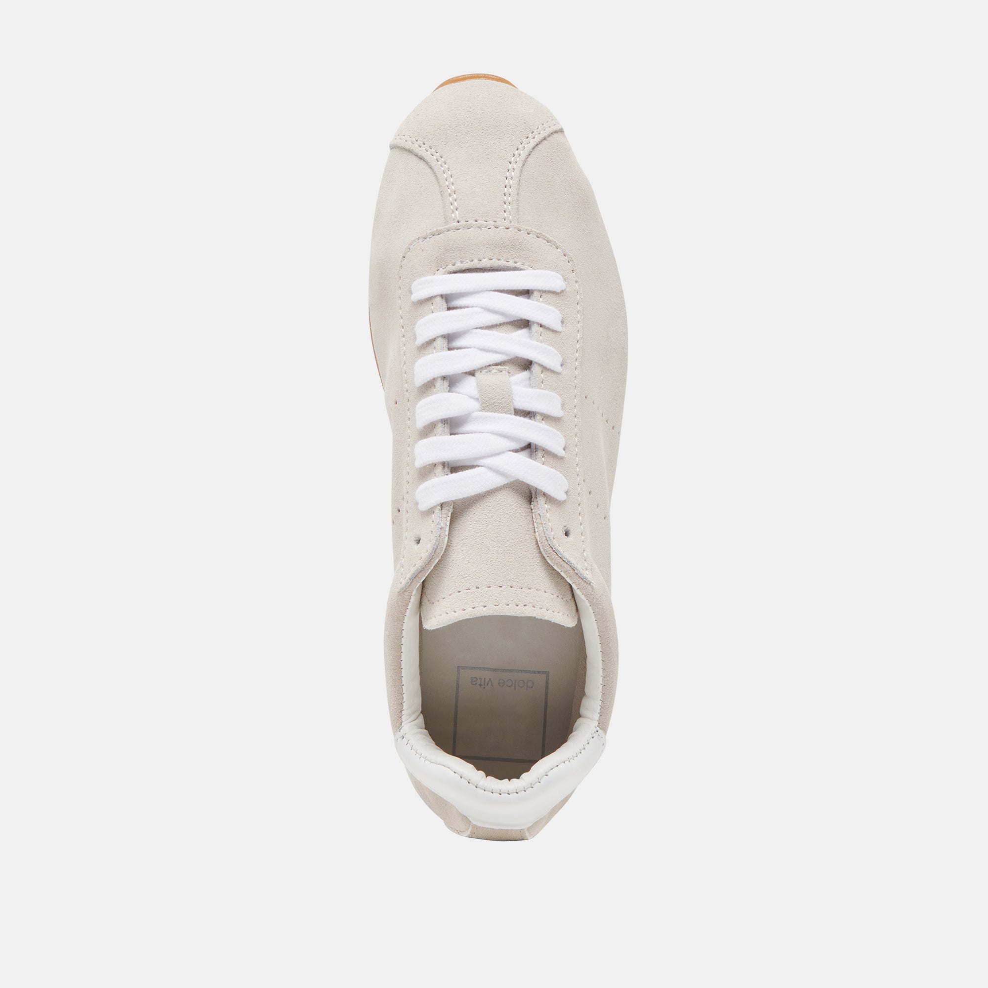 SERINA Women's Ivory Suede Sneakers - Comfortable Casual Walking Shoes for Everyday Wear, Gym, and Travel