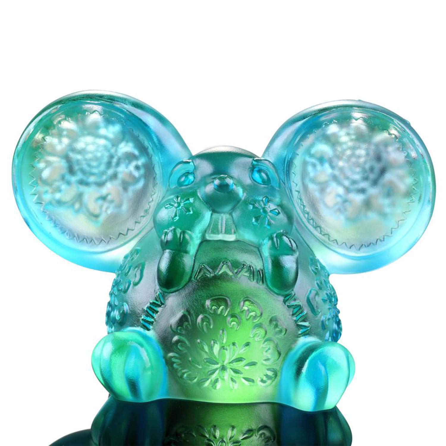 Crystal Zodiac Rat Figurine - Adorable Miniature Chinese Zodiac Art for Year of The Rat (Sky Blue/Spring Green Clear) - Perfect for Home Decor, Feng Shui Gifts & Collectibles