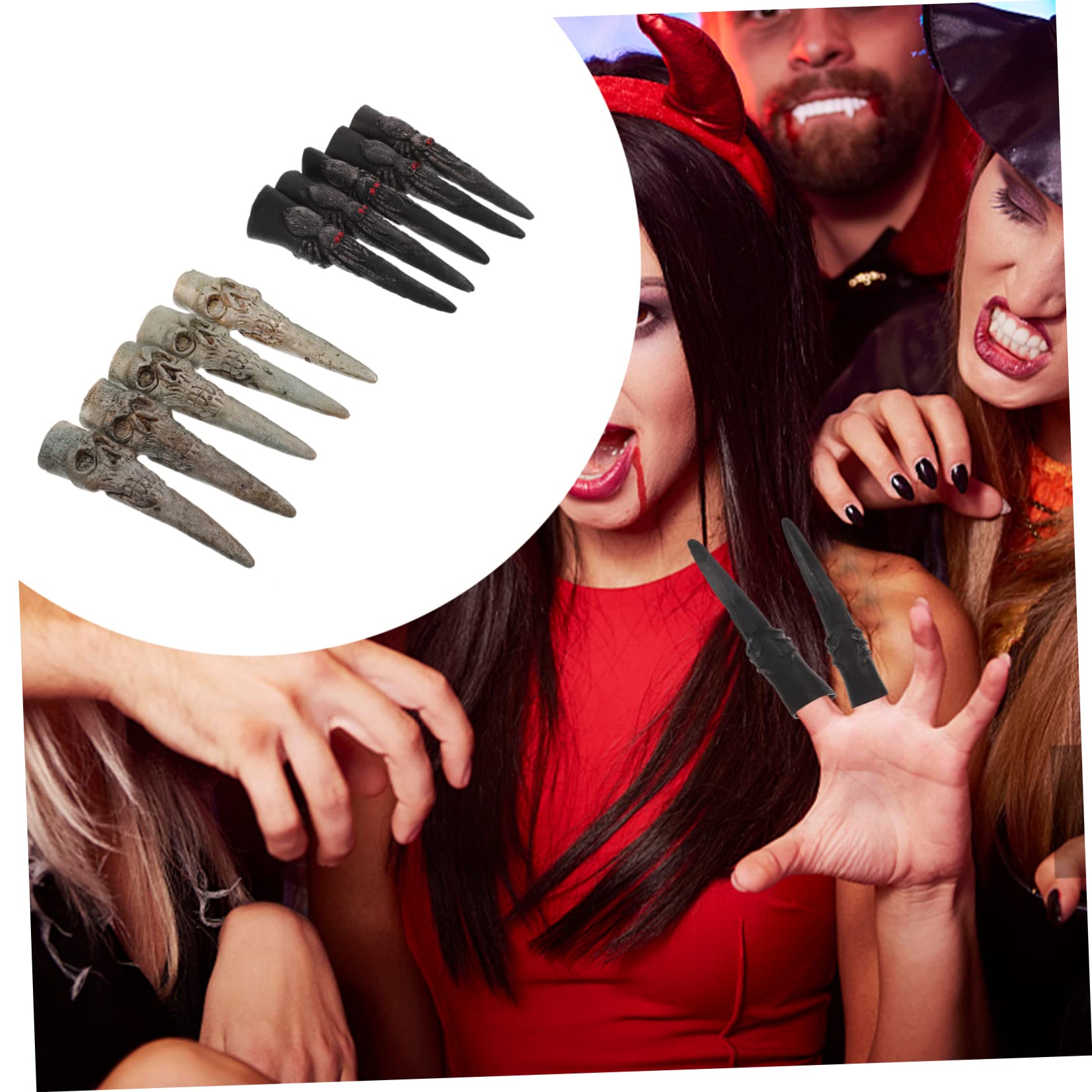 Alasum 50 Pcs Halloween Witch Nails Set - Vampire Fake Nails, Witch Costume Accessories, Plastic Cosplay Claws for Witch & Vampire Dress Up - Perfect for Halloween Parties & Cosplay Events