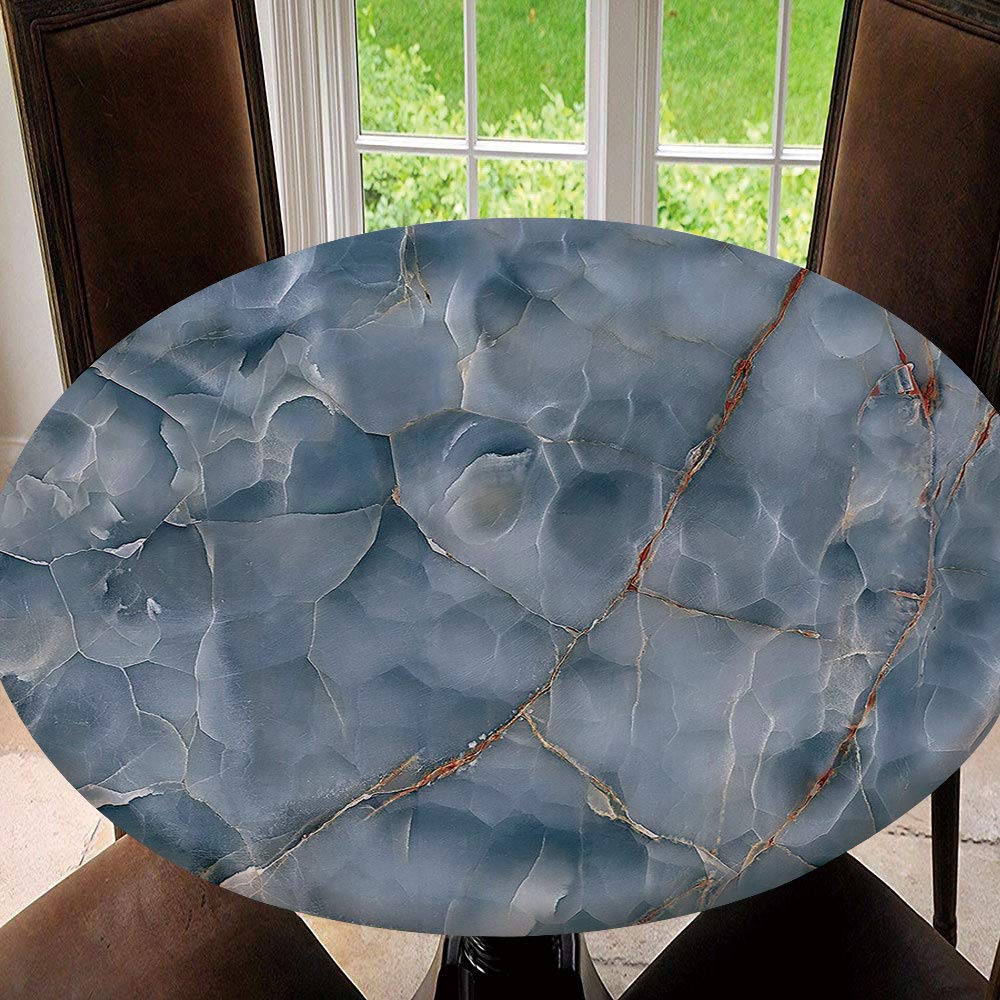 Stain-Resistant Elastic Edged Round Tablecloth - 67