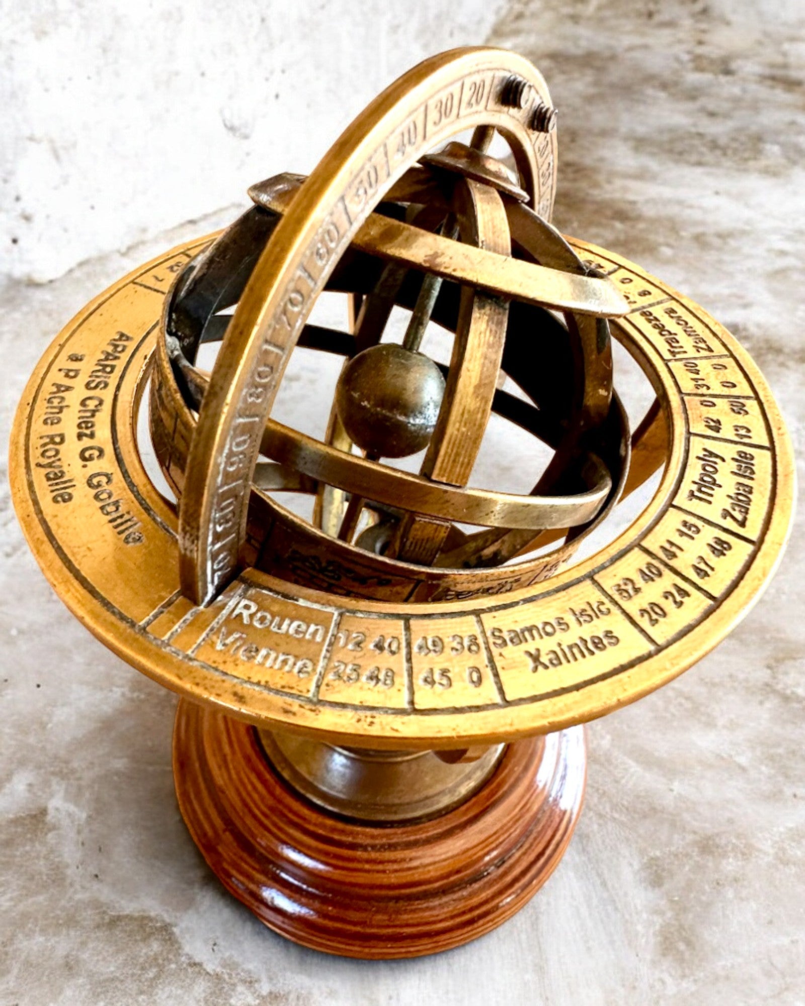 Handcrafted Brass Armillary AstroGlobe - 13cm Height with Engraving Option | Vintage Office Decor, Home Library Display & Astronomy Gift for Collectors
