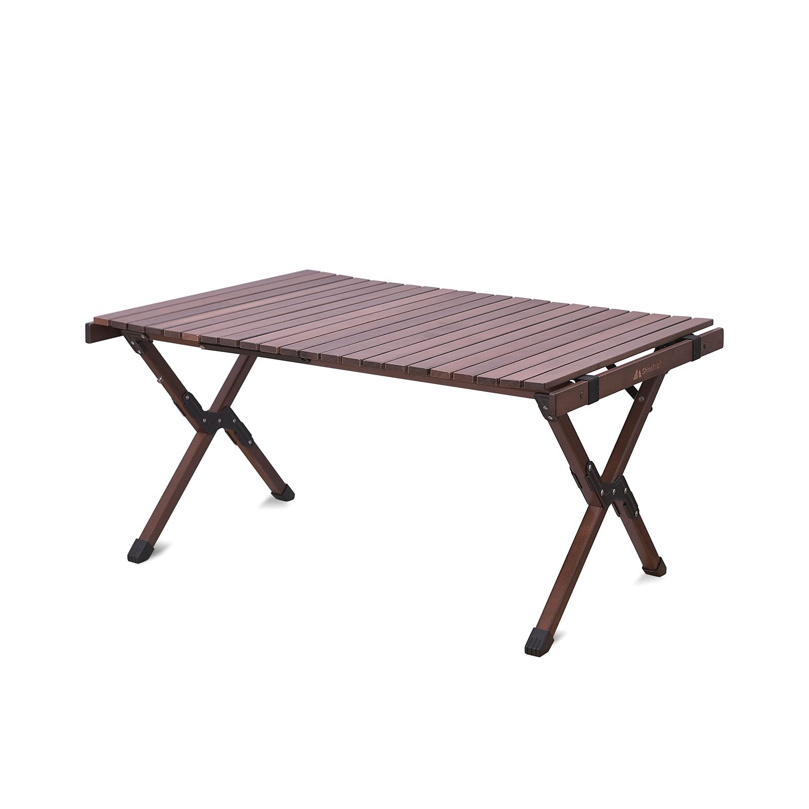 UNISTRENGH Solid Wood Folding Camping Table with Carry Bag - Portable Outdoor Picnic Table for Camping, Beach, BBQ, Travel - Indoor Desk for Living Room, Garden, Patio, Party - Lightweight & Durable (35.43