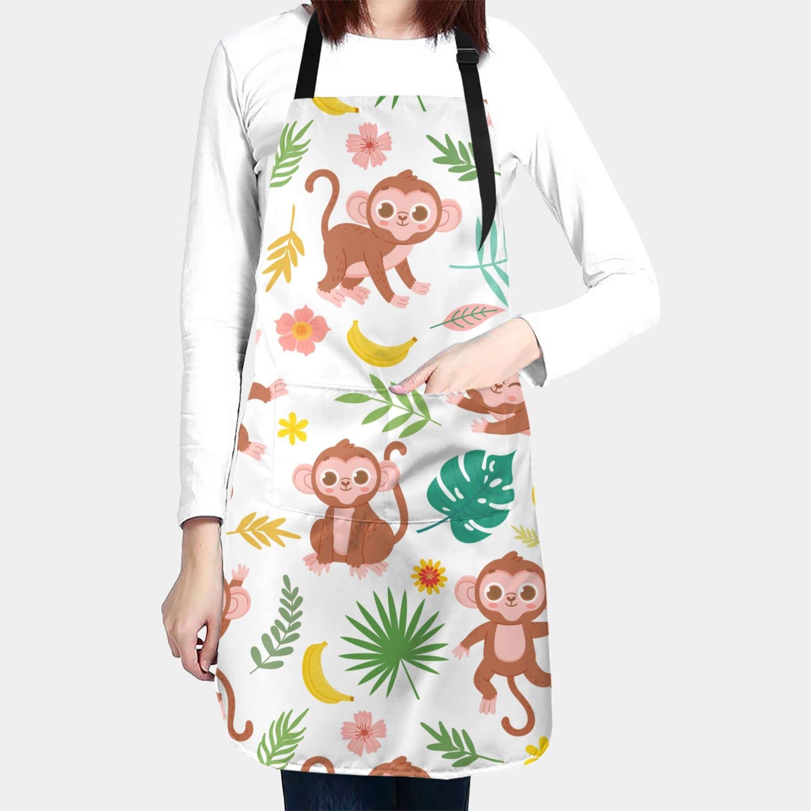 Waterproof Adjustable Apron with Pockets for Kitchen, Painting & Gardening