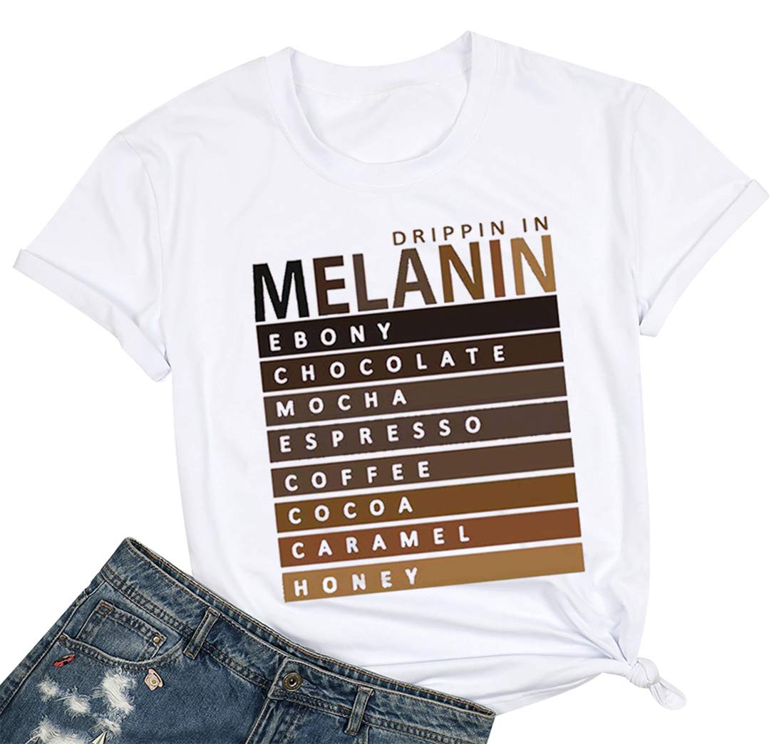 Afro Queen Graphic T-Shirt - Funny Melanin Drip Print Short Sleeve Tee for Women | Black Pride Apparel for Casual Wear, Street Style & Empowerment Events