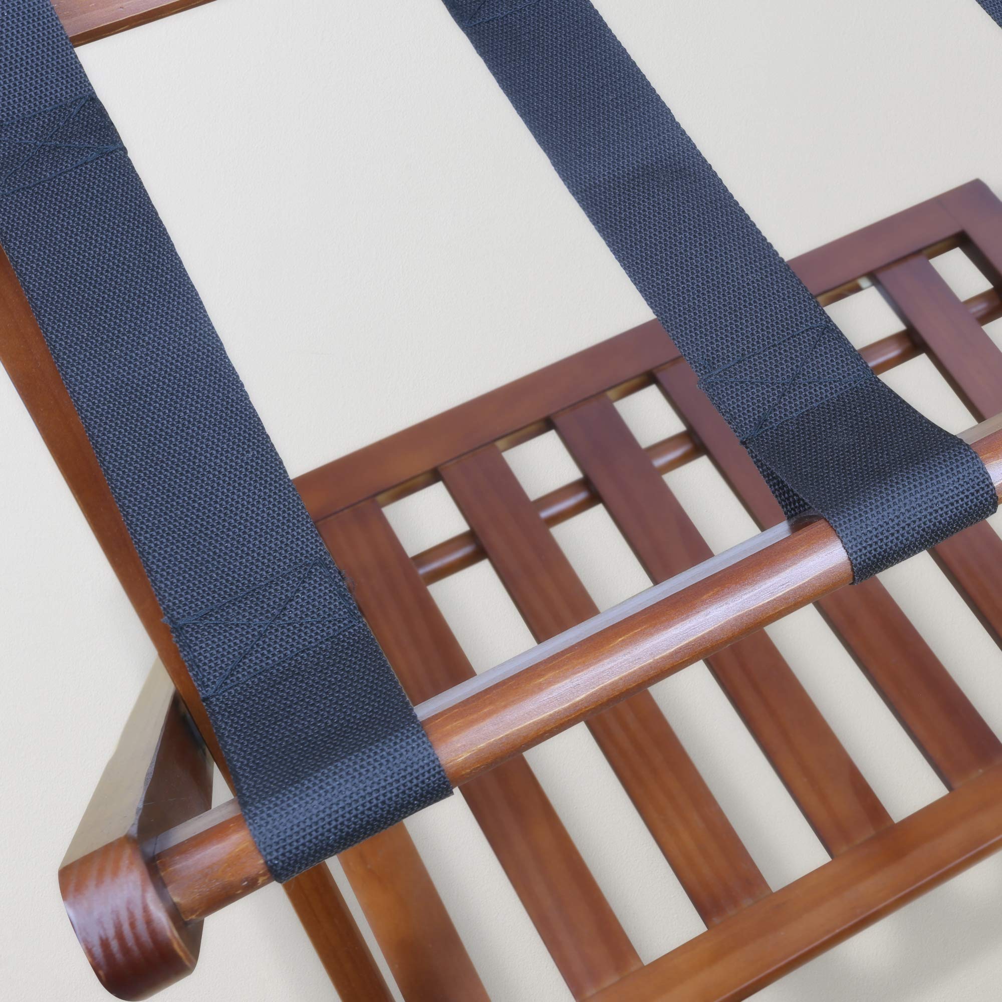 Sturdy Walnut Solid Wood Luggage Rack for Bedroom & Entryway - Space-Saving Travel Storage Organizer for Suitcases & Bags