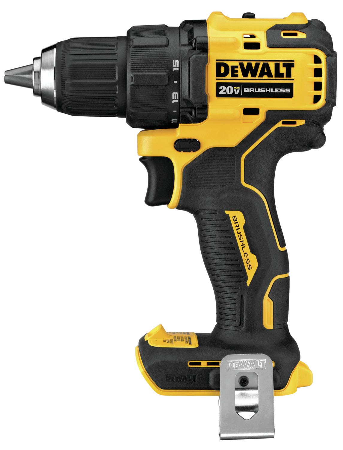 DEWALT ATOMIC 20V MAX* Cordless Drill Driver, 1/2-Inch Chuck, Compact & Lightweight, Tool Only (DCD708B) - Perfect for DIY Projects, Home Repairs & Professional Construction Work