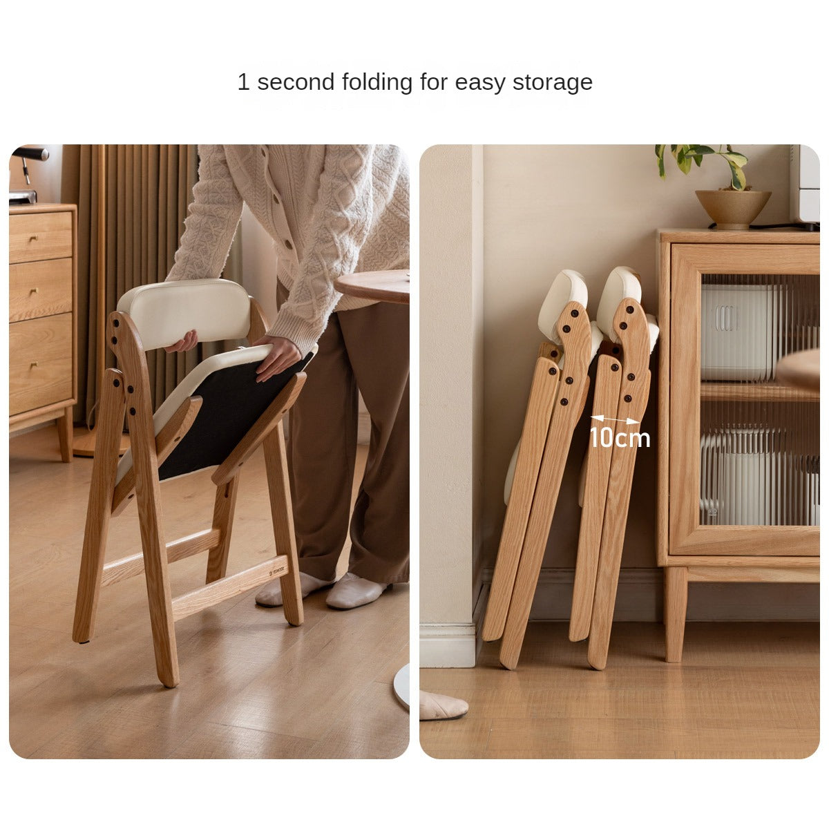 Premium Oak Solid Wood Folding Chair - Organic, Durable & Portable - Perfect for Camping, Picnics, Beach, Patio & Indoor Use