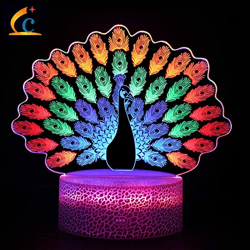 3D Vision Night Light - Colorful Dynamic Touch LED Table Lamp, Bedside Lamp (LC-909) | Perfect for Kids Room, Nursery, Bedroom Decor & Creative Gift Ideas