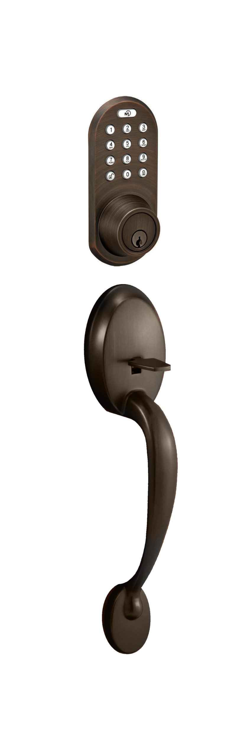 BQF-01OB Smart Deadbolt Handle Set with Touchpad & Remote Control - Oil Rubbed Bronze Finish | Keyless Entry for Home Security & Convenience