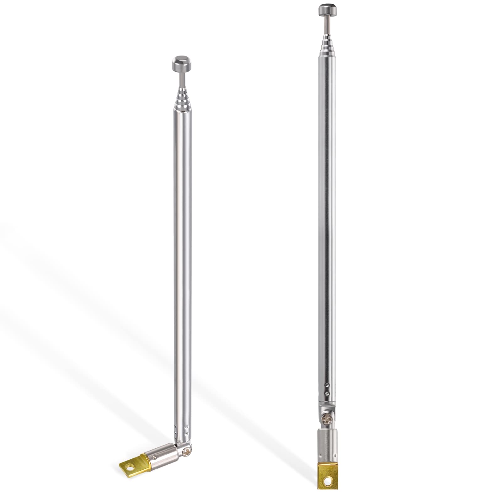 Bingfu 6-Section Telescopic FM/DAB/DVB-T Antenna - 2 Pack for Enhanced FM/VHF/UHF/Digital Radio & TV Reception - Perfect for Home, Car, and Portable Radio Use