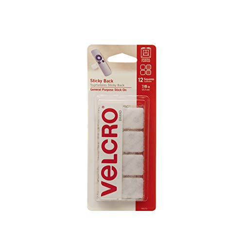 VELCRO Brand Heavy Duty Mounting Squares - 12 Pack, 7/8 Inch White Adhesive Hook and Loop Fasteners - Strong Secure Hold for Wall Hanging, Office Organization & DIY Crafts (90073) - Perfect for Picture Frames, Whiteboards, Home Decor & School Projects