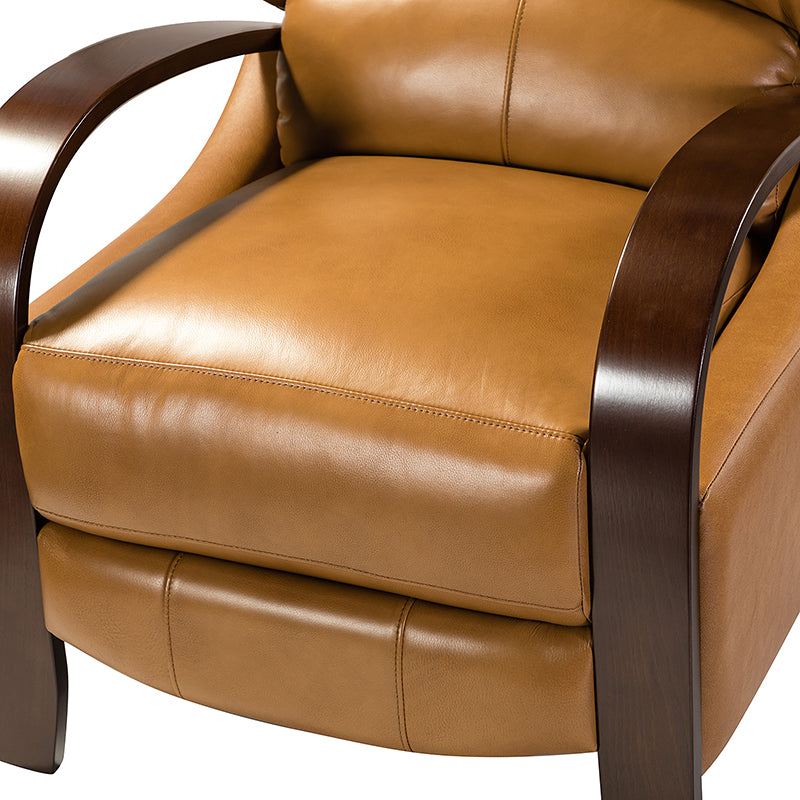 Melissa Genuine Leather Manual Recliner Chair - Handcrafted Full Grain Leather Living Room Recliner with Smooth Manual Mechanism, Perfect for Home Theater, Gaming, and Relaxation