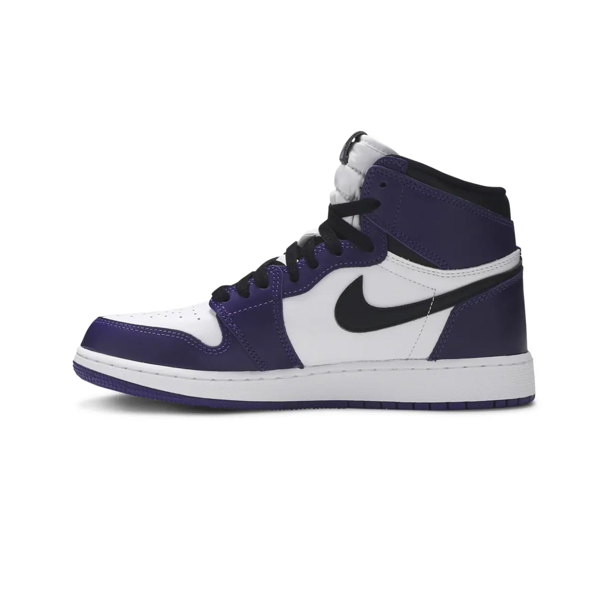 Air Jordan 1 'Court Purple 2.0' GS Basketball Shoes - Purple & White Retro Sneakers for Women & Girls - Perfect for Streetwear, Casual Outfits & Basketball Games
