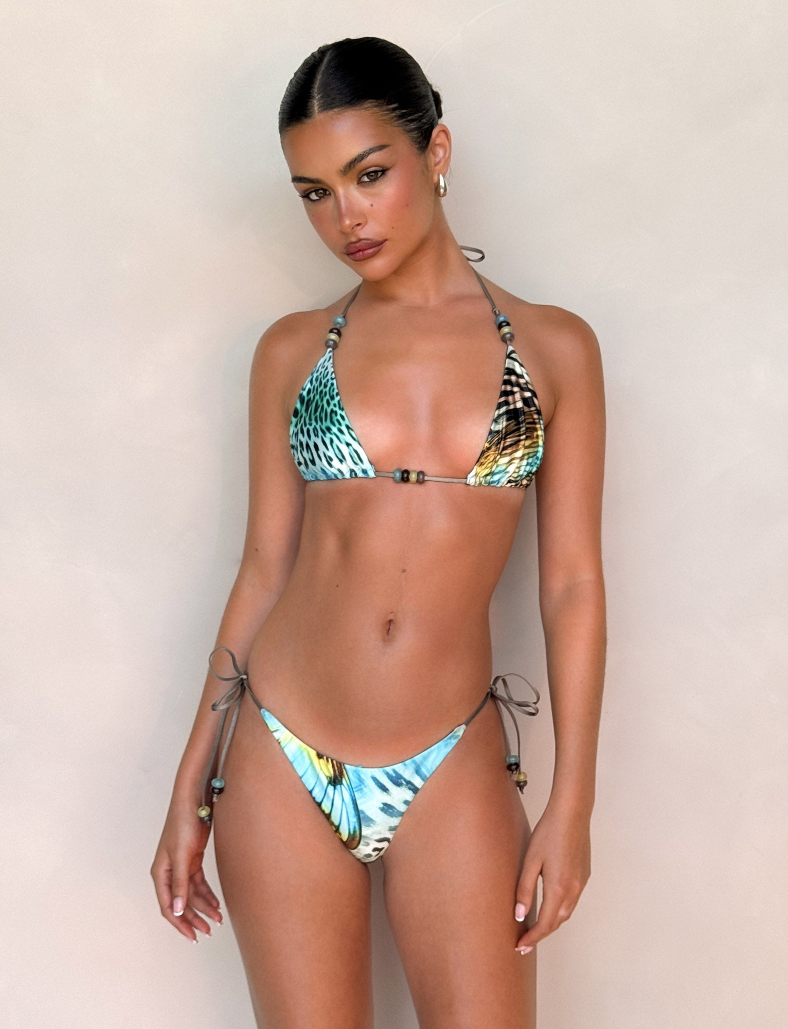 FINLEA Women's Bikini Bottom - Animal Print Butterfly Design Swimwear for Beach, Pool & Vacation | High Waisted Bathing Suit Bottoms for Summer