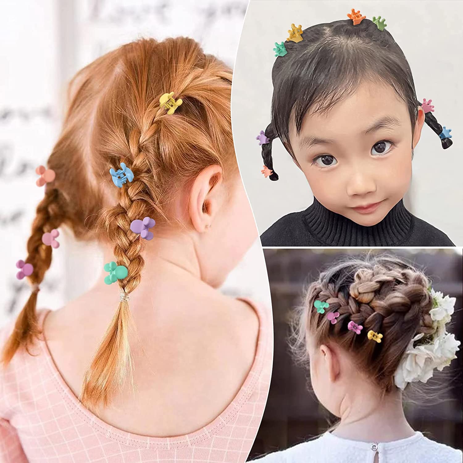 INHEVAEN Mini Hair Claw Clips for Baby Girls - Cute Small Non-Slip Plastic Hair Clips (40 pcs) - Perfect for Toddler Hairstyles, School Accessories & Daily Hair Styling