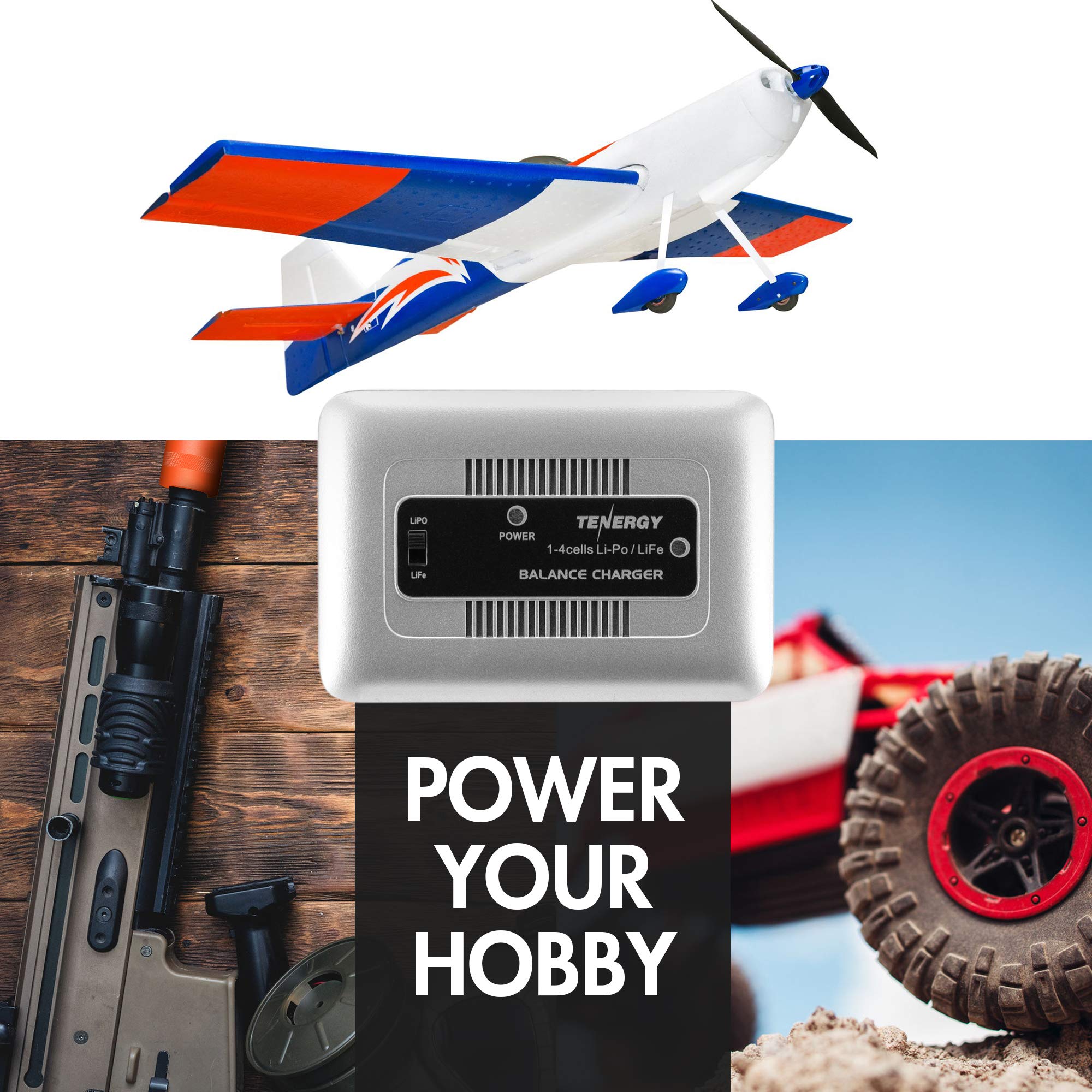Tenergy TN267 1-4S LiPo/LiFe Balance Charger for Airsoft & RC Car Batteries - 1S to 4S XH Balance Port - Perfect for Drone, RC Helicopter & Toy Vehicle Battery Maintenance