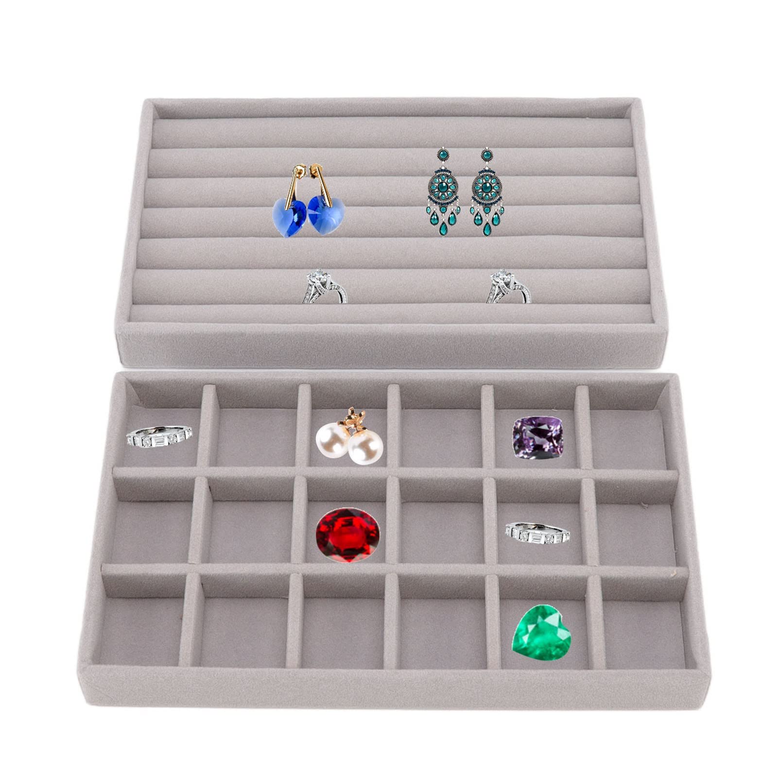 Honiwu Travel Jewelry Organizer Box - Portable Jewelry Storage Case with Multiple Compartments & Soft Flocked Lining - Perfect Jewelry Display & Organization for Women, Girls, Wives (Great Gift Idea) - Ideal for Travel, Home Decor, and Daily Jewelry Storage