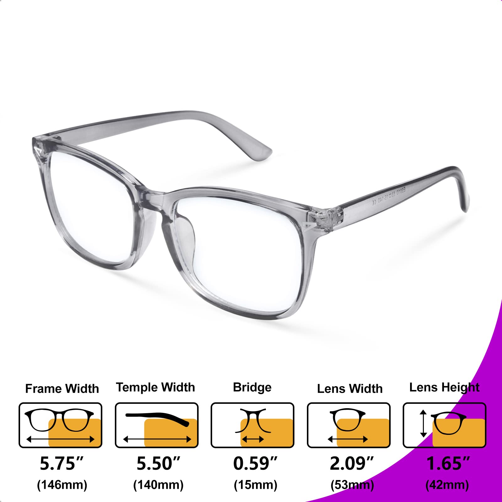 VISOONE Blue Light Blocking Glasses - Anti Glare Computer Gaming Glasses for Women & Men - Square Frame Style - Reduce Eye Strain for Work, Gaming & Screen Time (MONTANA)