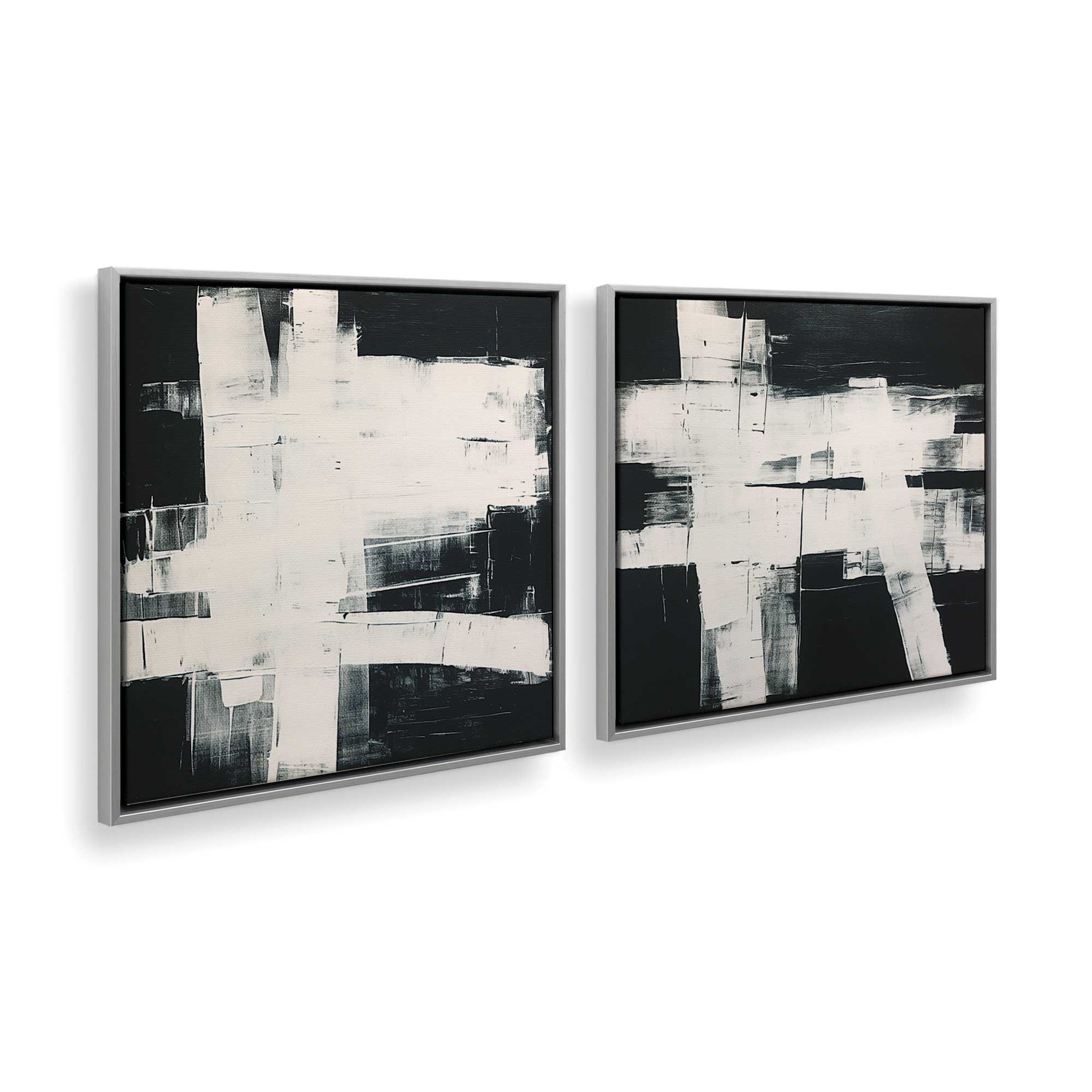 Eclipsed Onyx Tangle Wall Art - Set of 2 Canvas Prints for Modern Home & Office Decor | Perfect for Living Room, Bedroom or Workspace