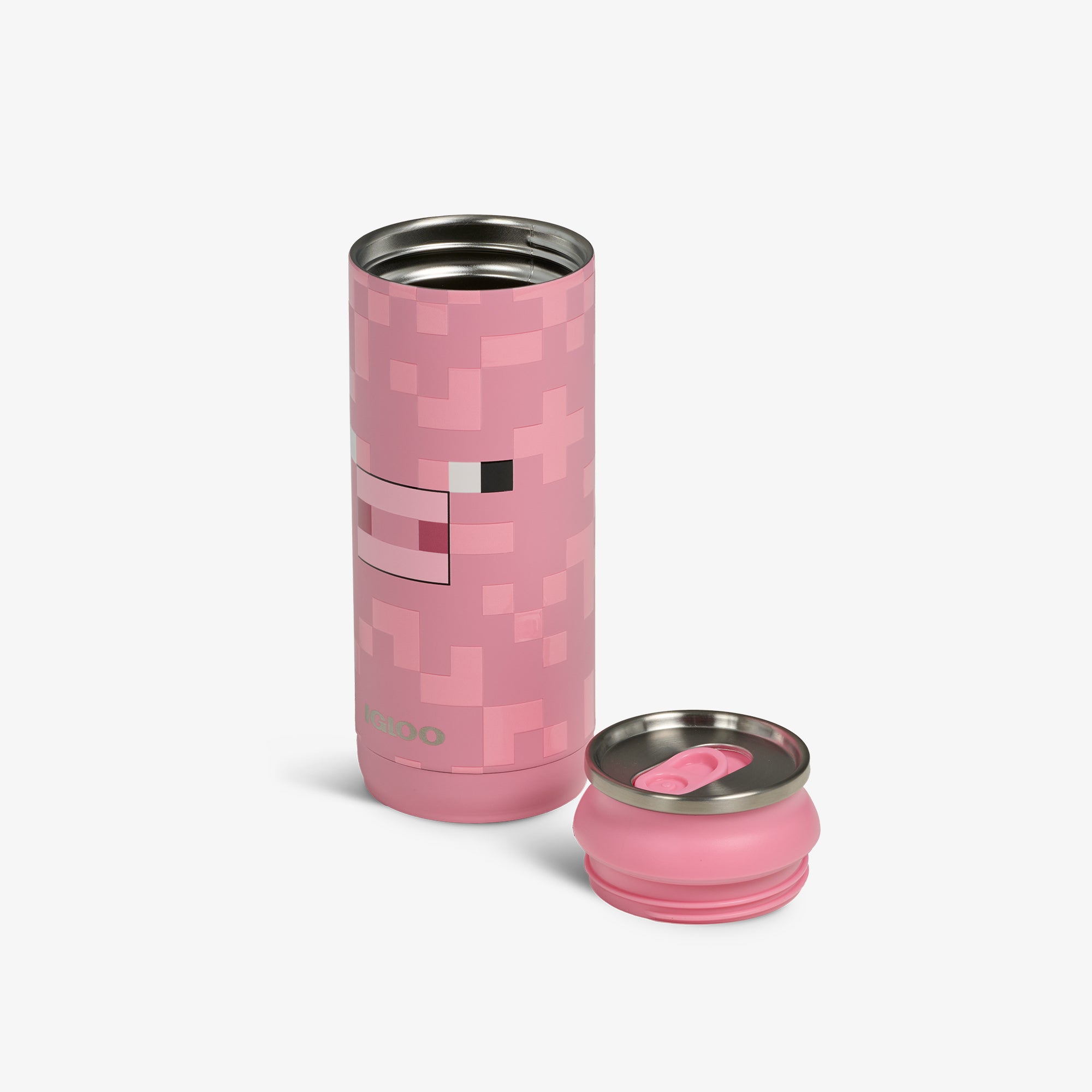 Official Minecraft Pig 16 Oz Stainless Steel Water Bottle - Perfect for School, Gaming & Outdoor Adventures