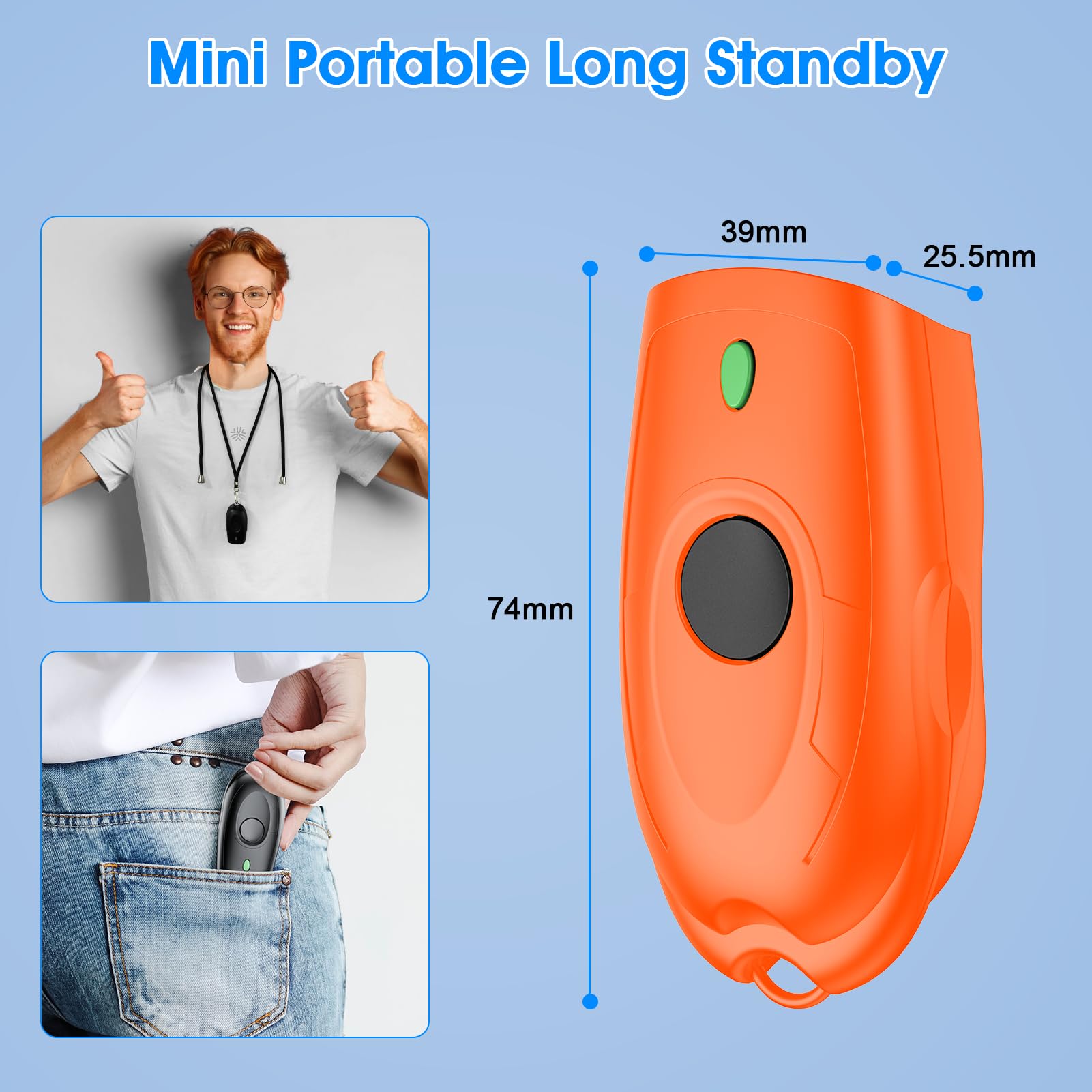 Symcode Mini Bluetooth Barcode Scanner - Portable 1D Wireless Barcode Reader with 3-in-1 Connectivity (Bluetooth/2.4G/USB) for Android, iOS, Windows & Computers - Ideal for Retail, Warehouse & Inventory Management